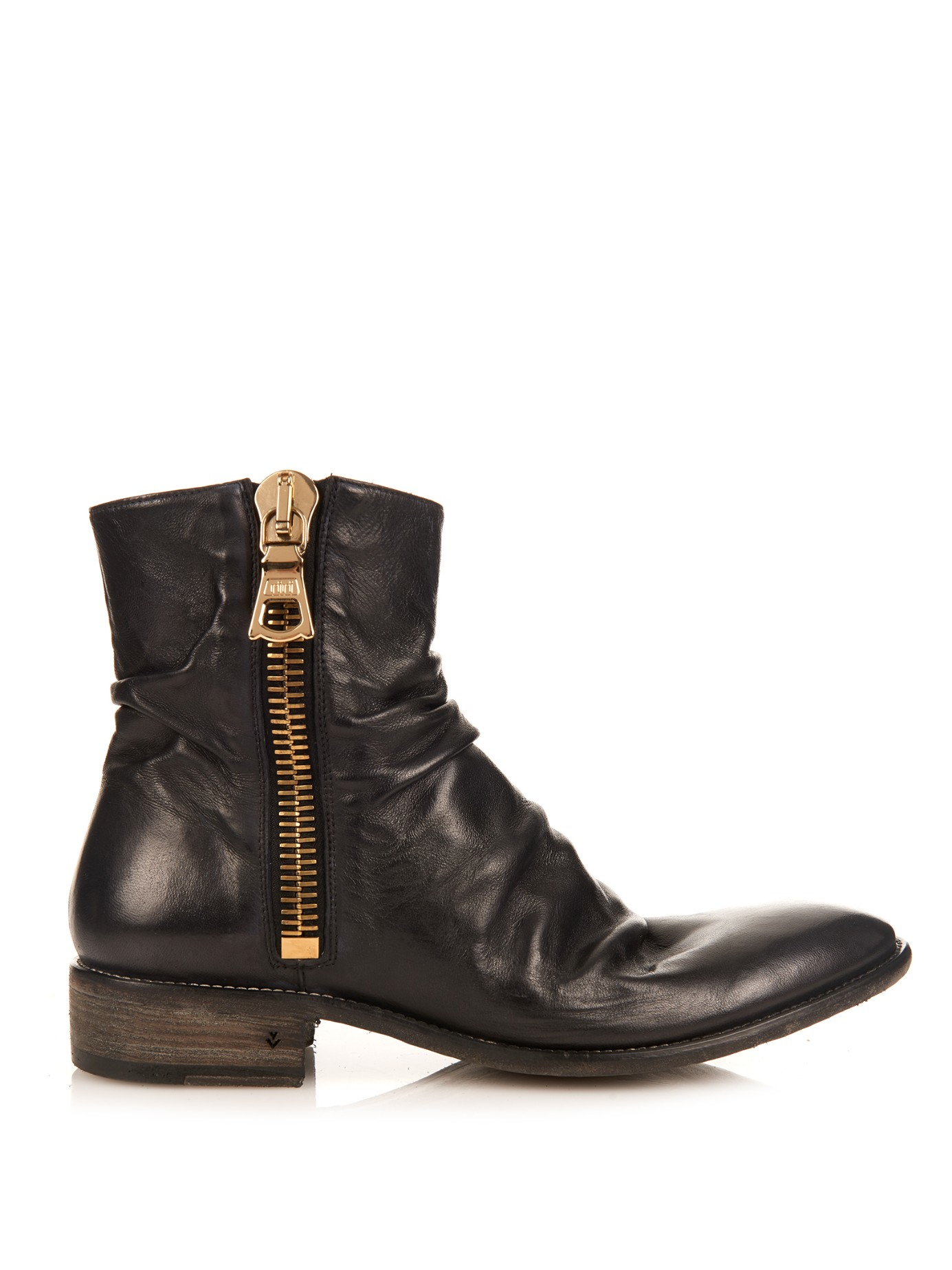 Lyst - John Varvatos Richards Wide-Zip Leather Boots in Brown for Men