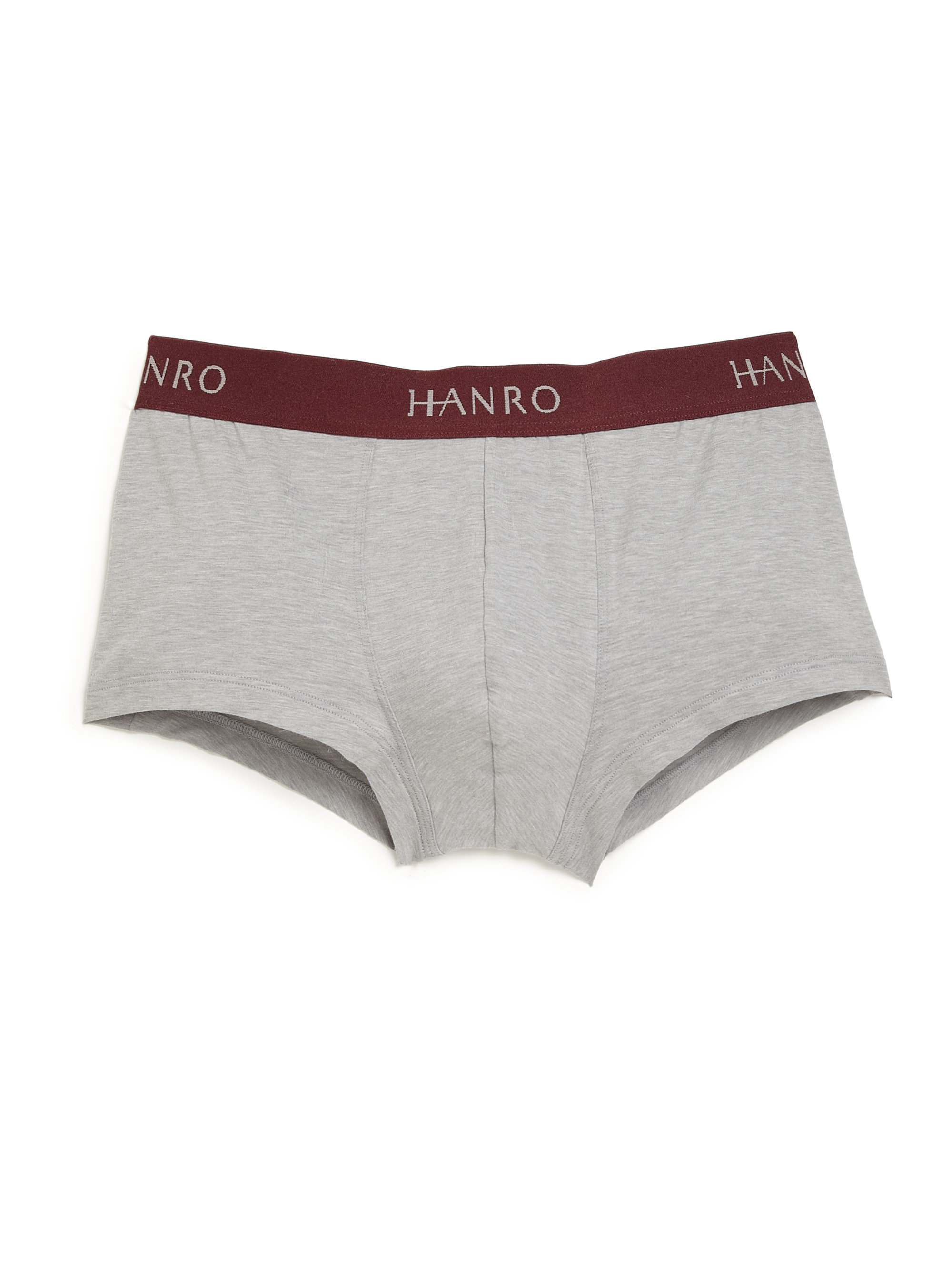 Hanro Lowrise Signature Boxer Briefs in Gray for Men (greyred) Lyst