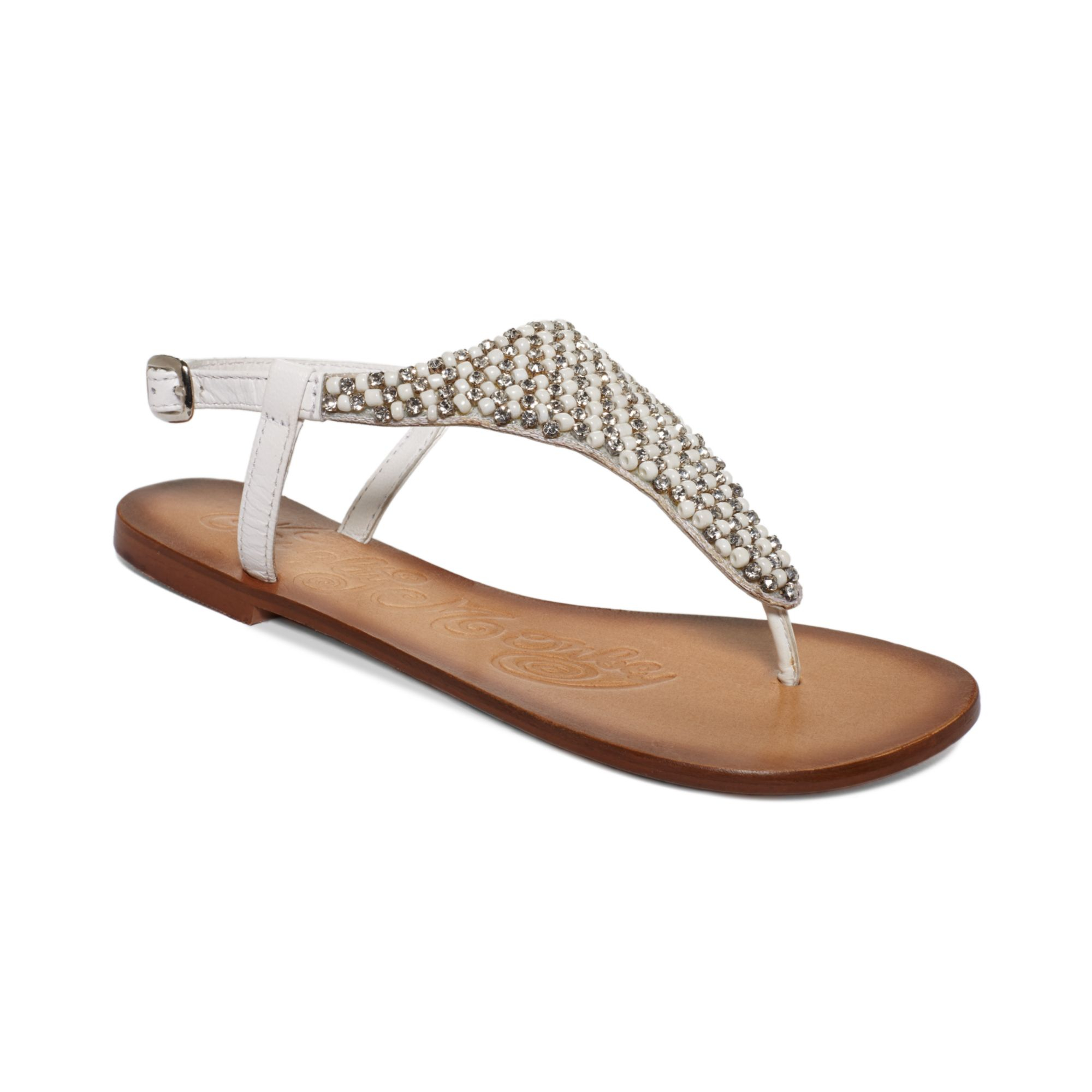 Naughty Monkey Diamonds and Pearls Hooded Thong Sandals in White | Lyst