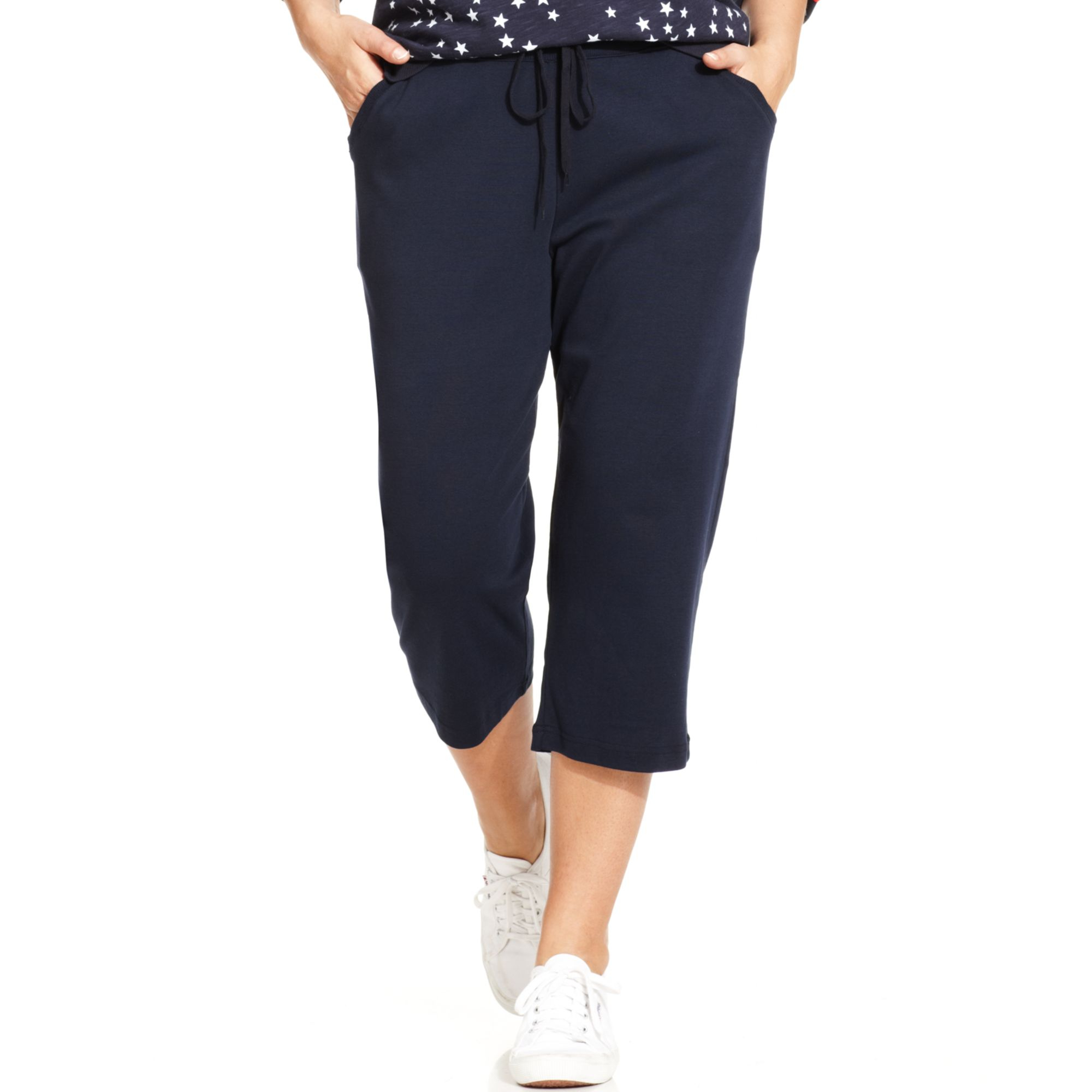 Jones New York Signature Plus Size Lounge Capri Pants in Blue (Navy) | Lyst