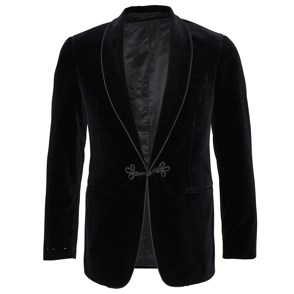 Turnbull & asser Smoking Jacket Black Velvet in Black for Men | Lyst