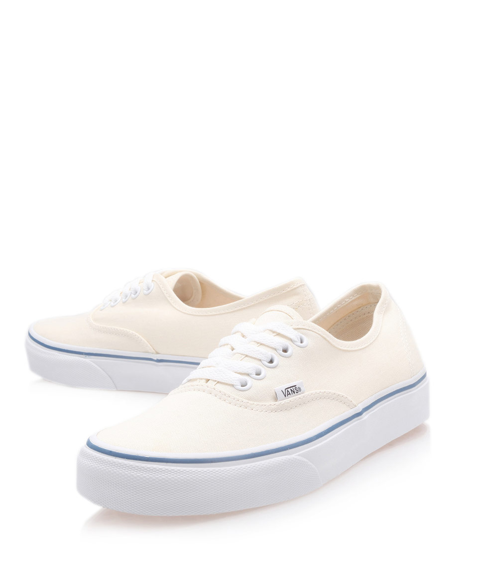 vans authentic canvas plimsolls in beige vans authentic canvas plimsolls in beige