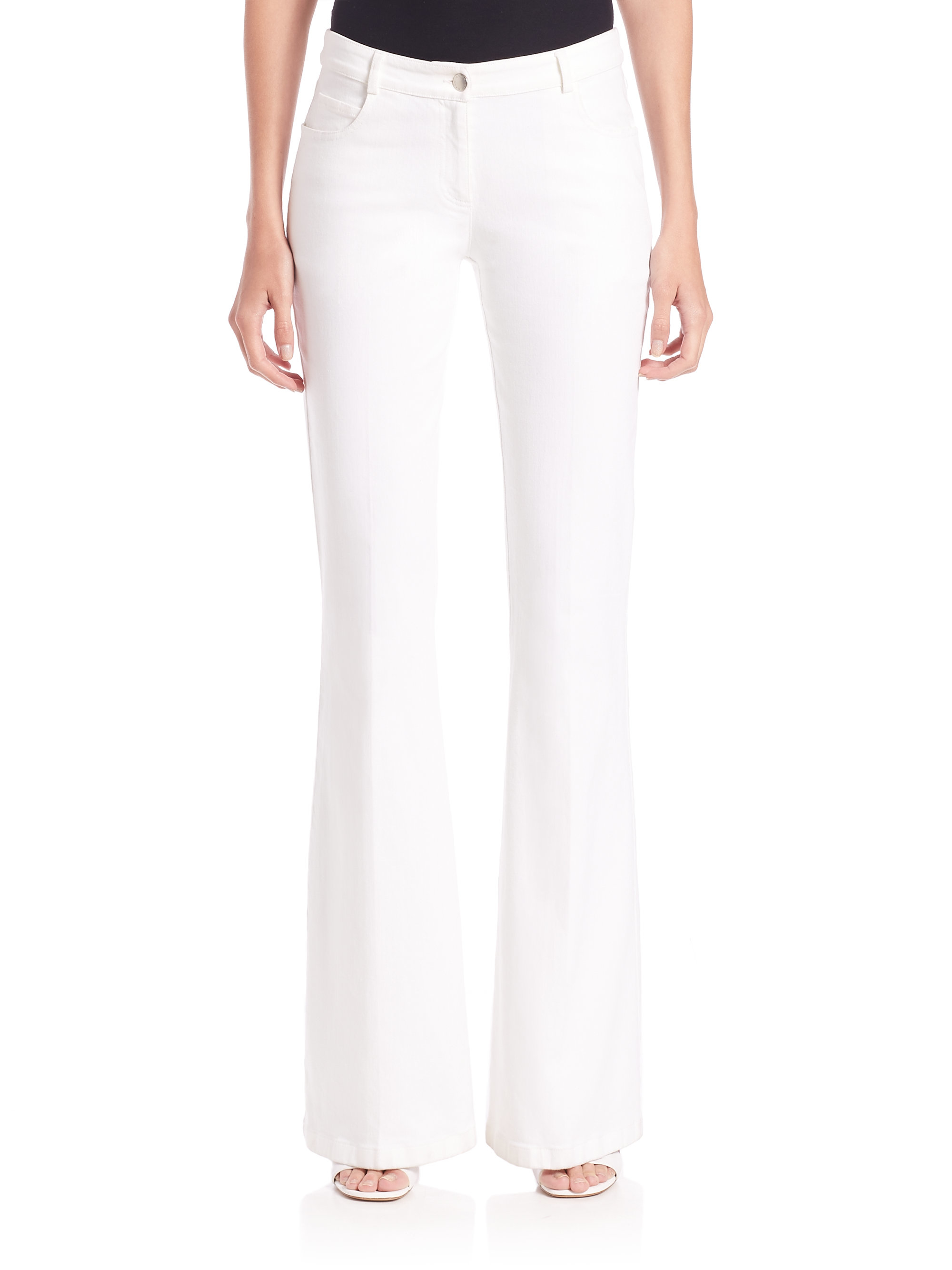 Lyst - Michael Kors Five-pocket Flared Jeans in White