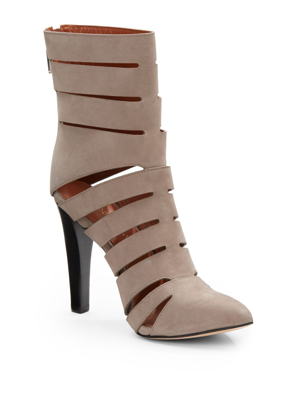 Rebecca Minkoff Derea Cutout Leather Ankle Boots in Beige | Lyst