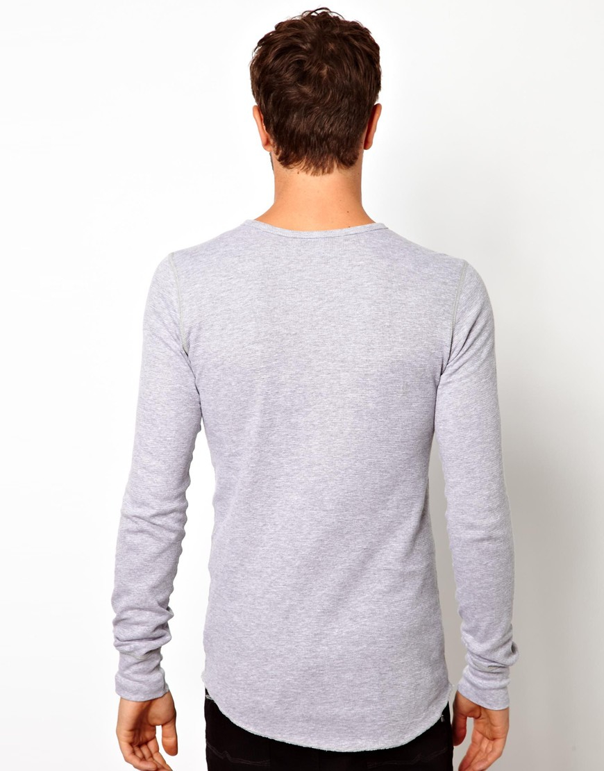 Lyst - American apparel Henley Top in Gray for Men