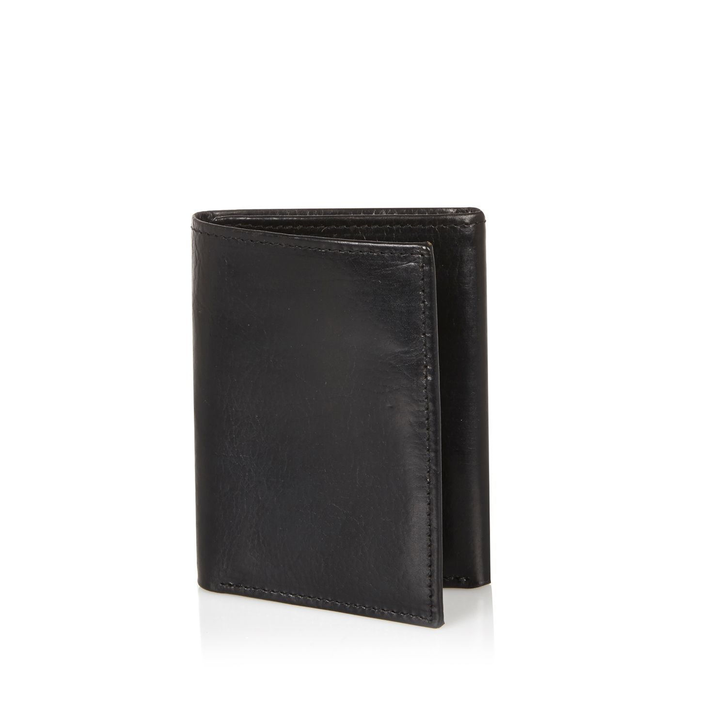 River island Black Leather Three Fold Wallet in Black for Men | Lyst