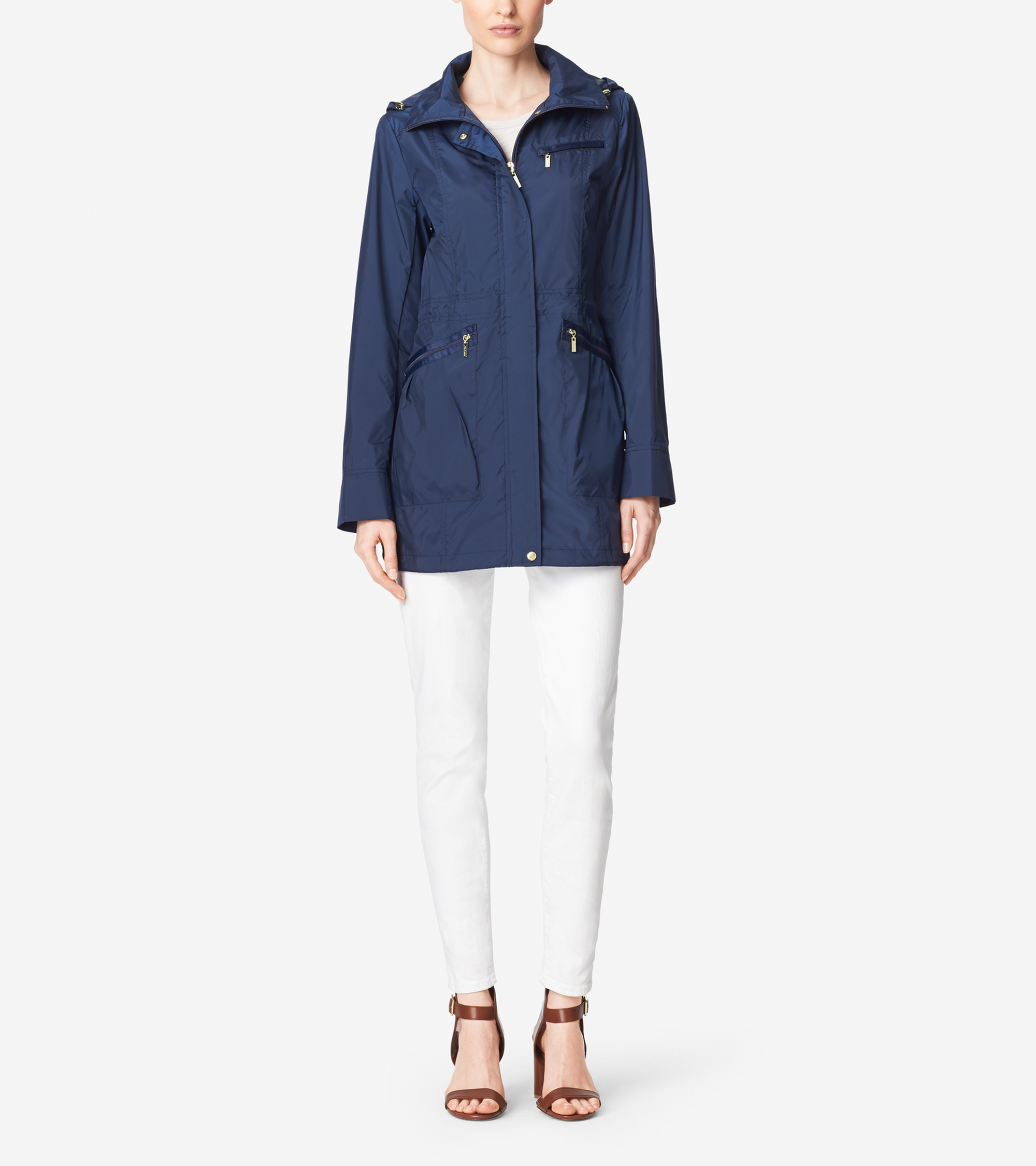 Cole haan City Rainwear Single Breasted Trench in Natural | Lyst