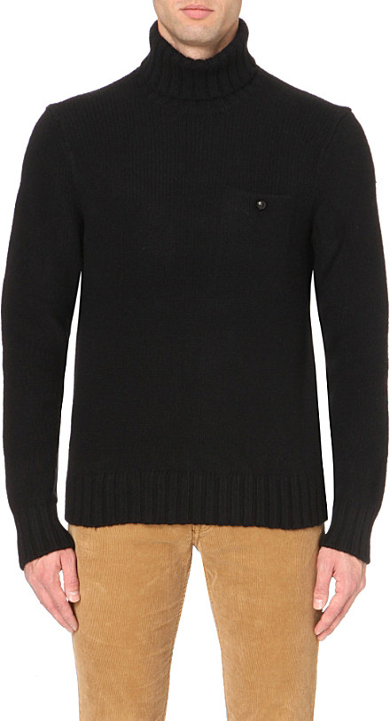 Ralph lauren Turtleneck Wool Jumper in Black for Men (Polo black) | Lyst