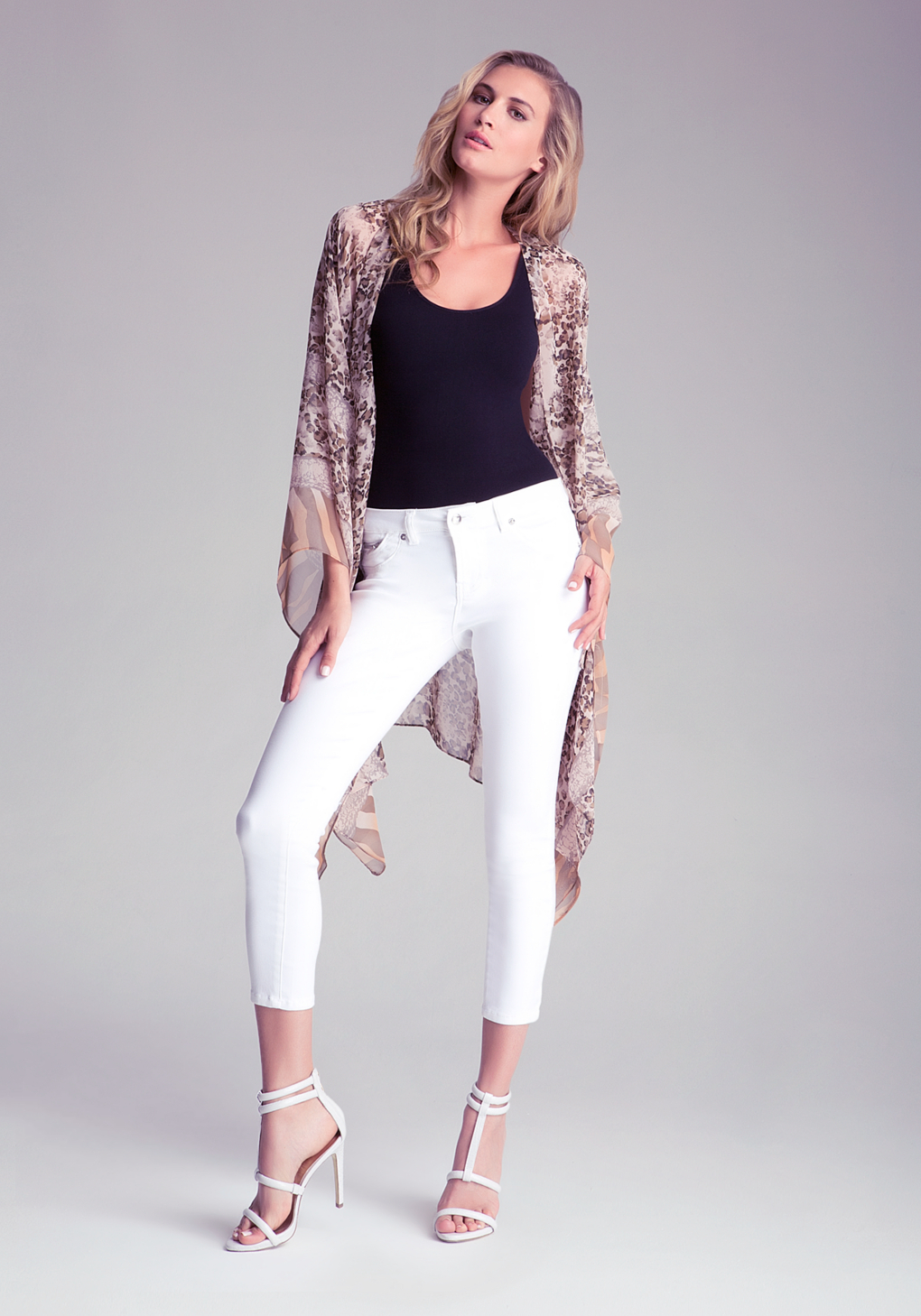 Lyst Bebe Zip Pocket Capris in White