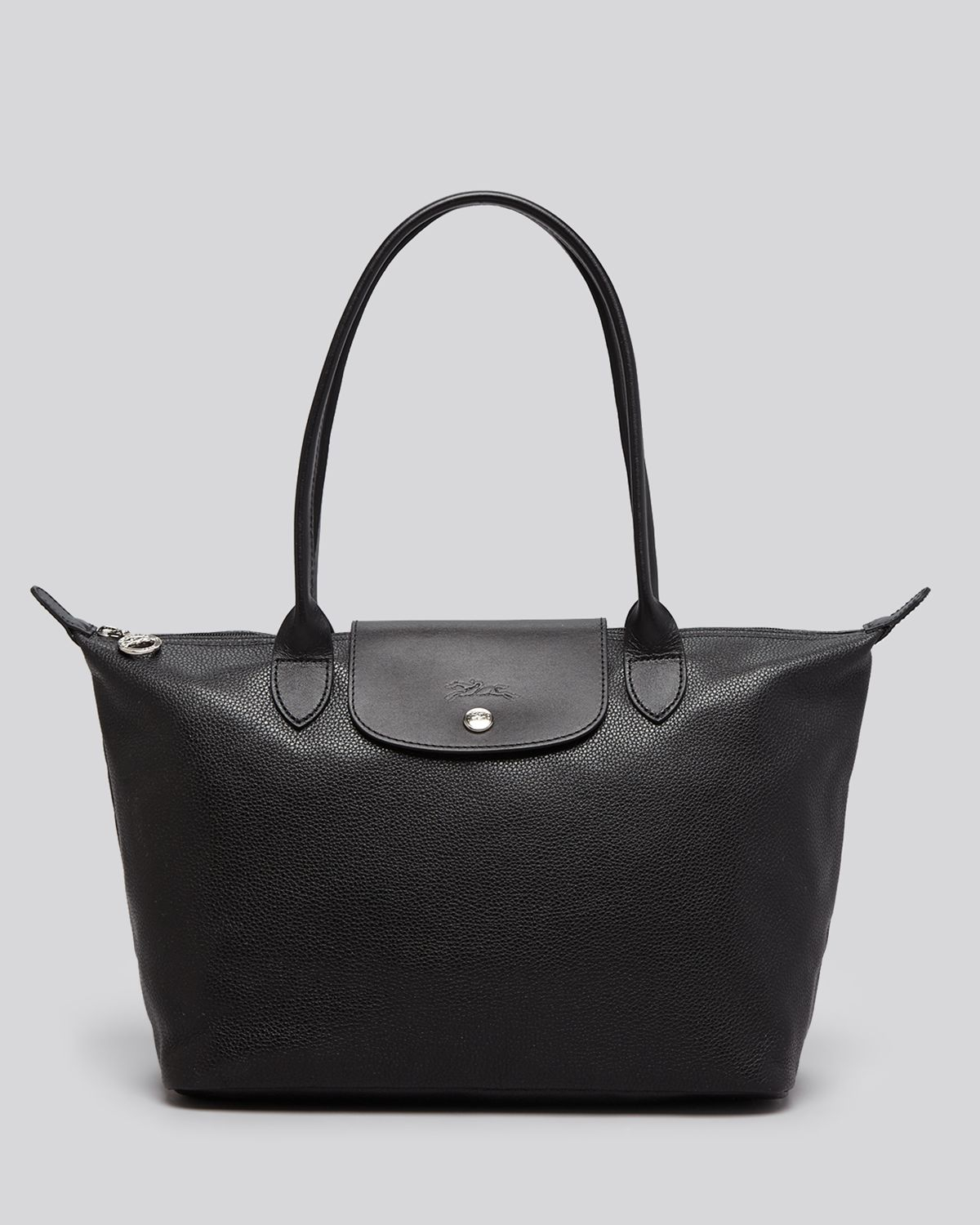 Lyst Longchamp Veau Foulonne Zip Top Tote in Black