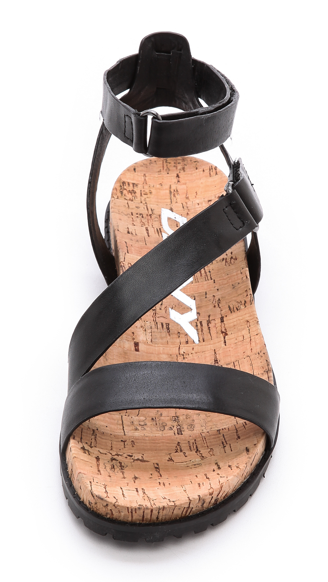 black thin strap flat sandals