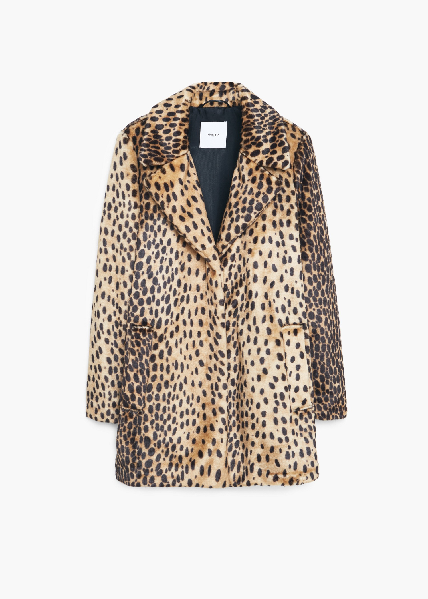 Lyst - Mango Leopard Faux Fur Coat in Brown