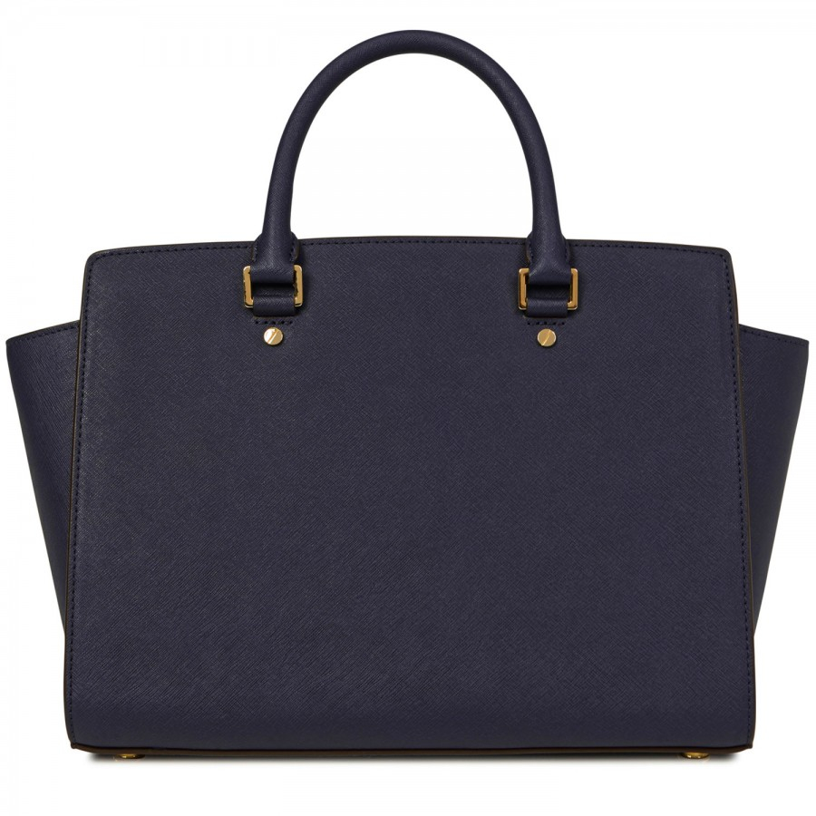 Michael Kors Selma Saffiano Leather Tote in Blue (navy) | Lyst