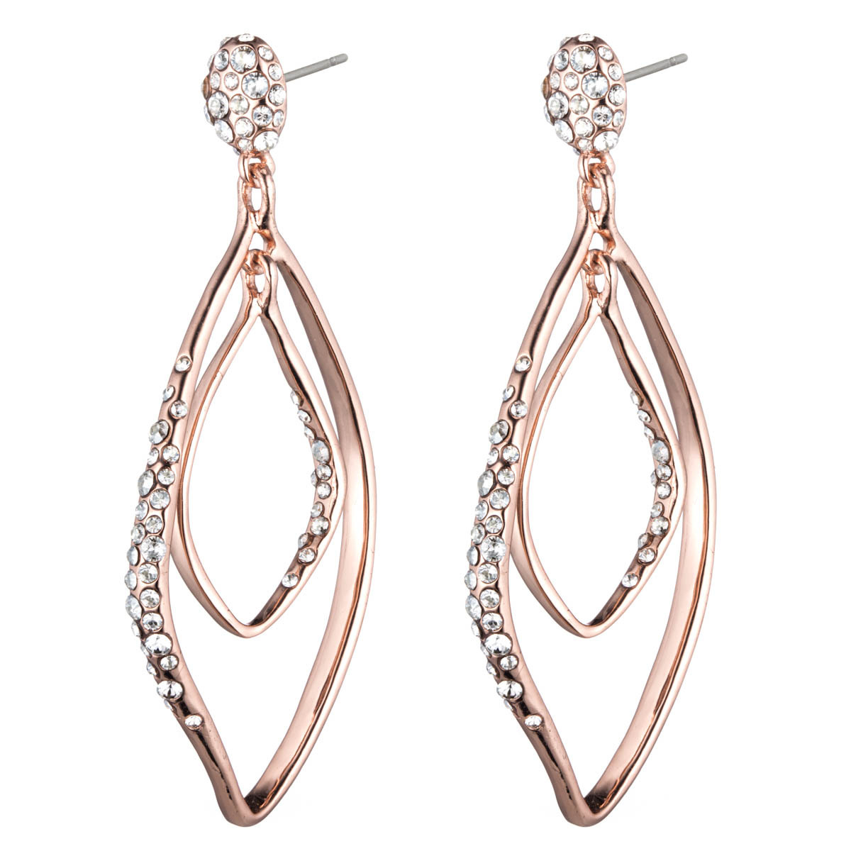 Lyst Alexis Bittar Rose Gold Linear Orbiting Post Earring In Pink Gallery