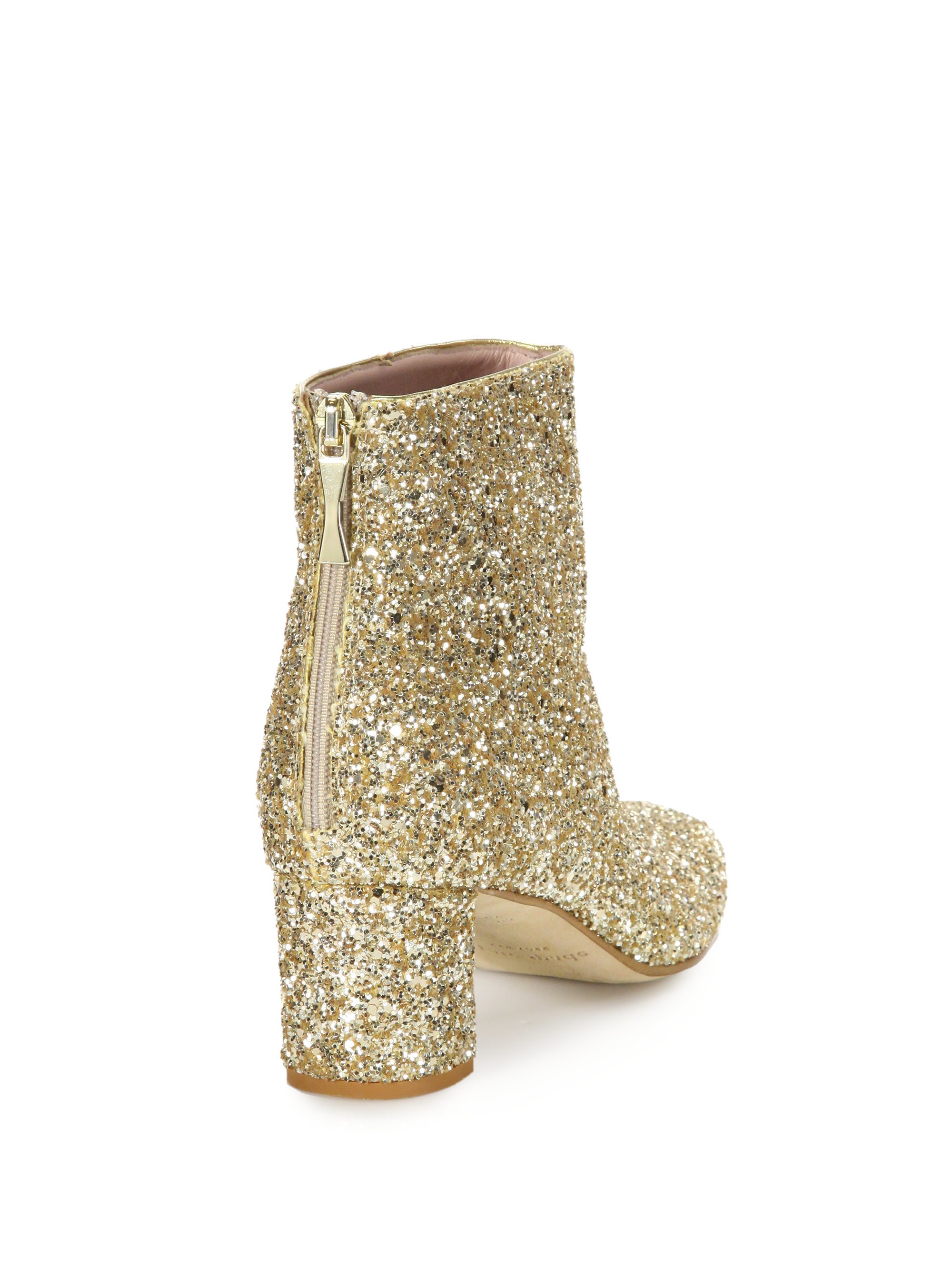 Lyst - Kate Spade Glitter-coated Booties in Metallic