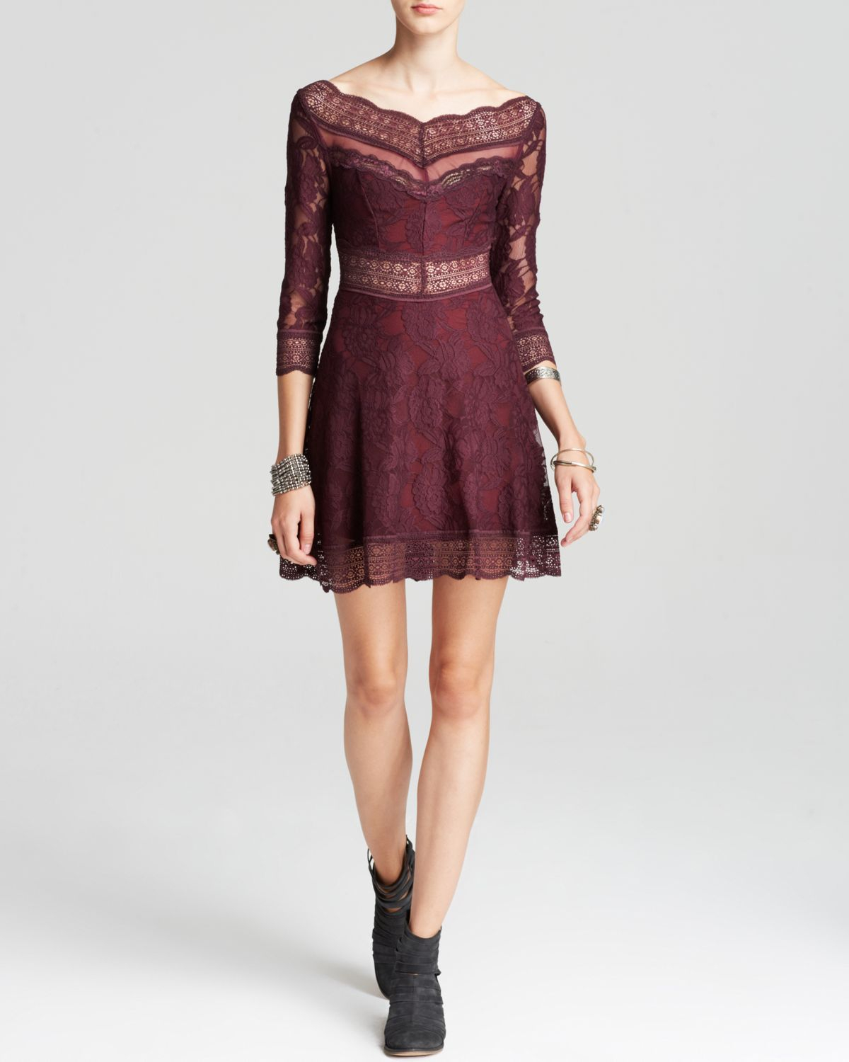 Lyst Free People Dress Lacey Affair in Purple Lyst Free People Dress Lacey Affair in Purple