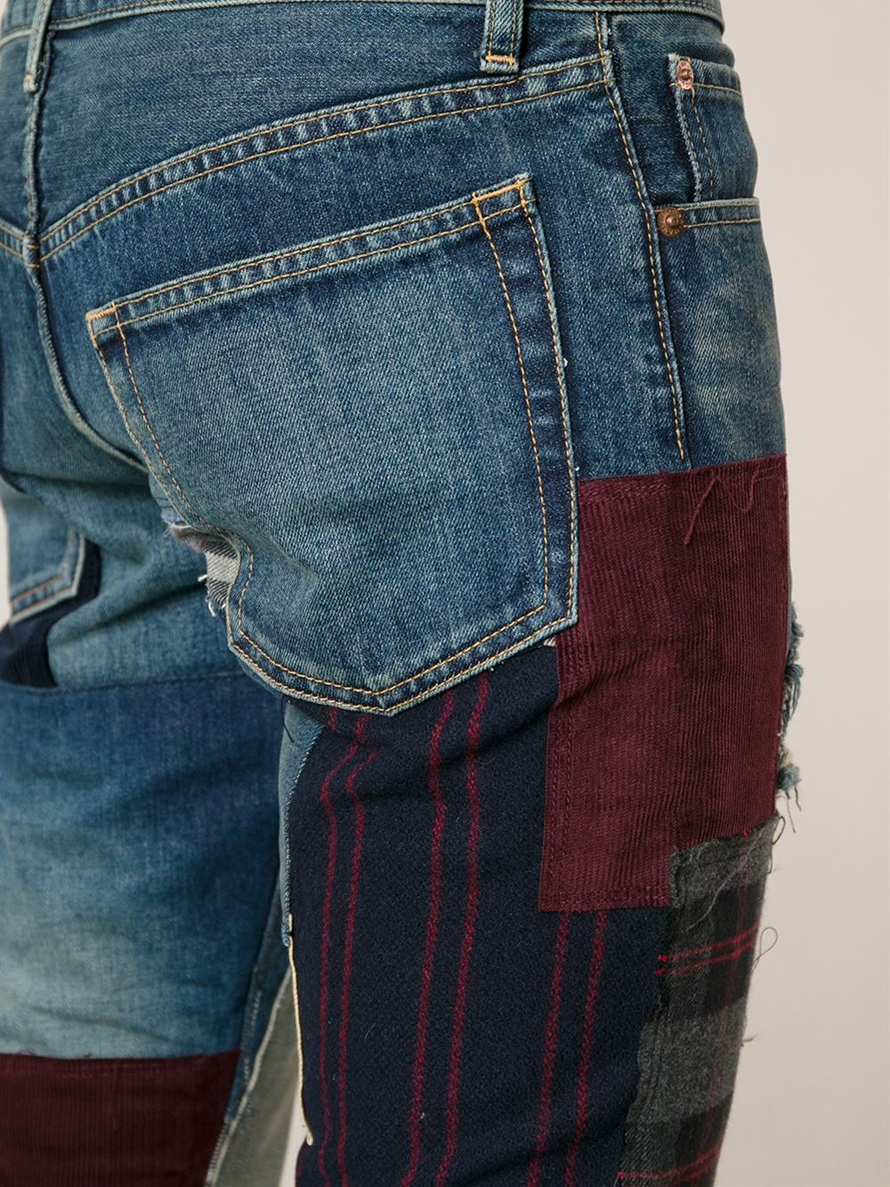 Lyst - Junya Watanabe Patchwork Straight Leg Jeans in Blue