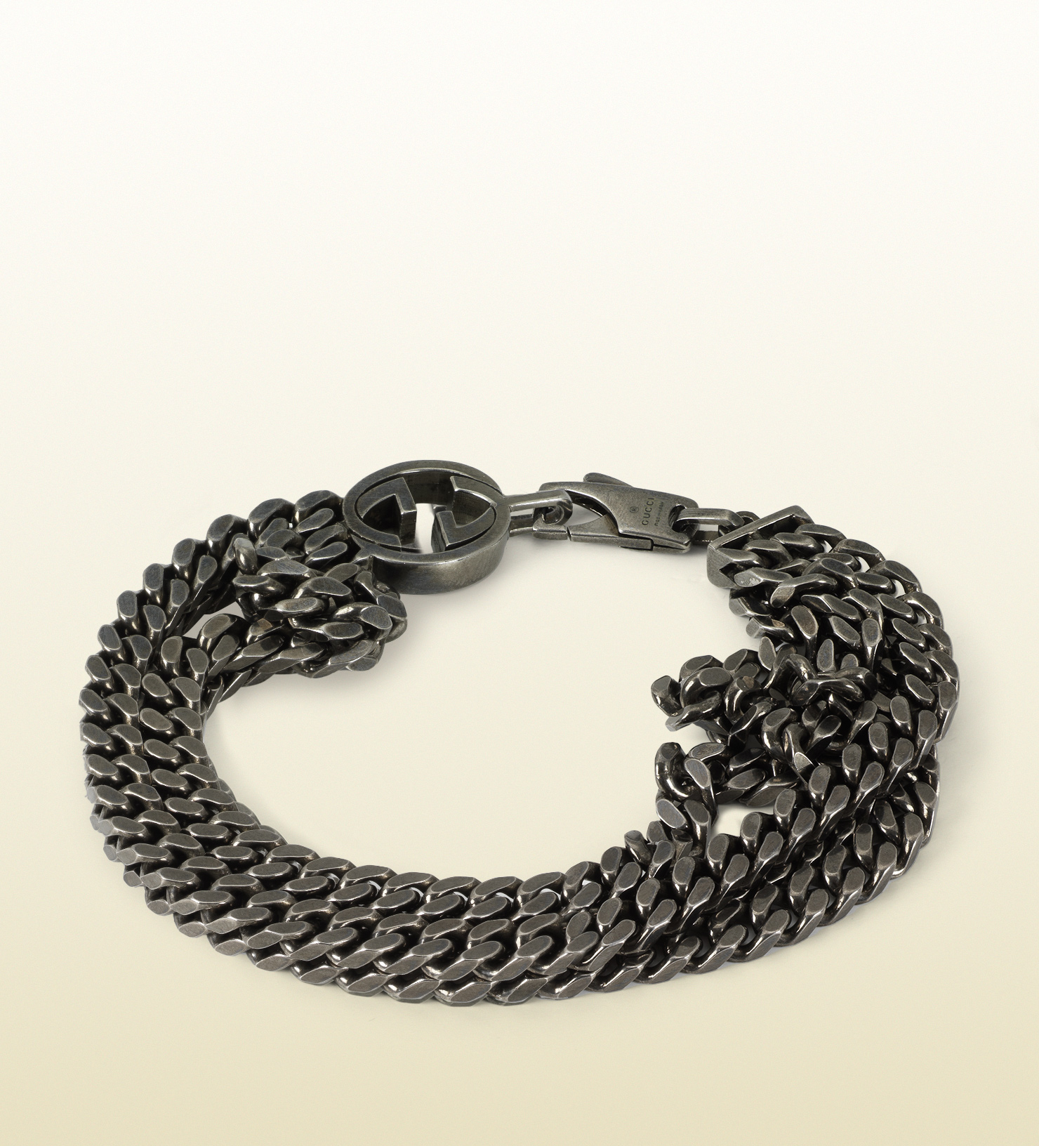 Gucci Online Exclusive Silver Bracelet With Interlocking G Detail in