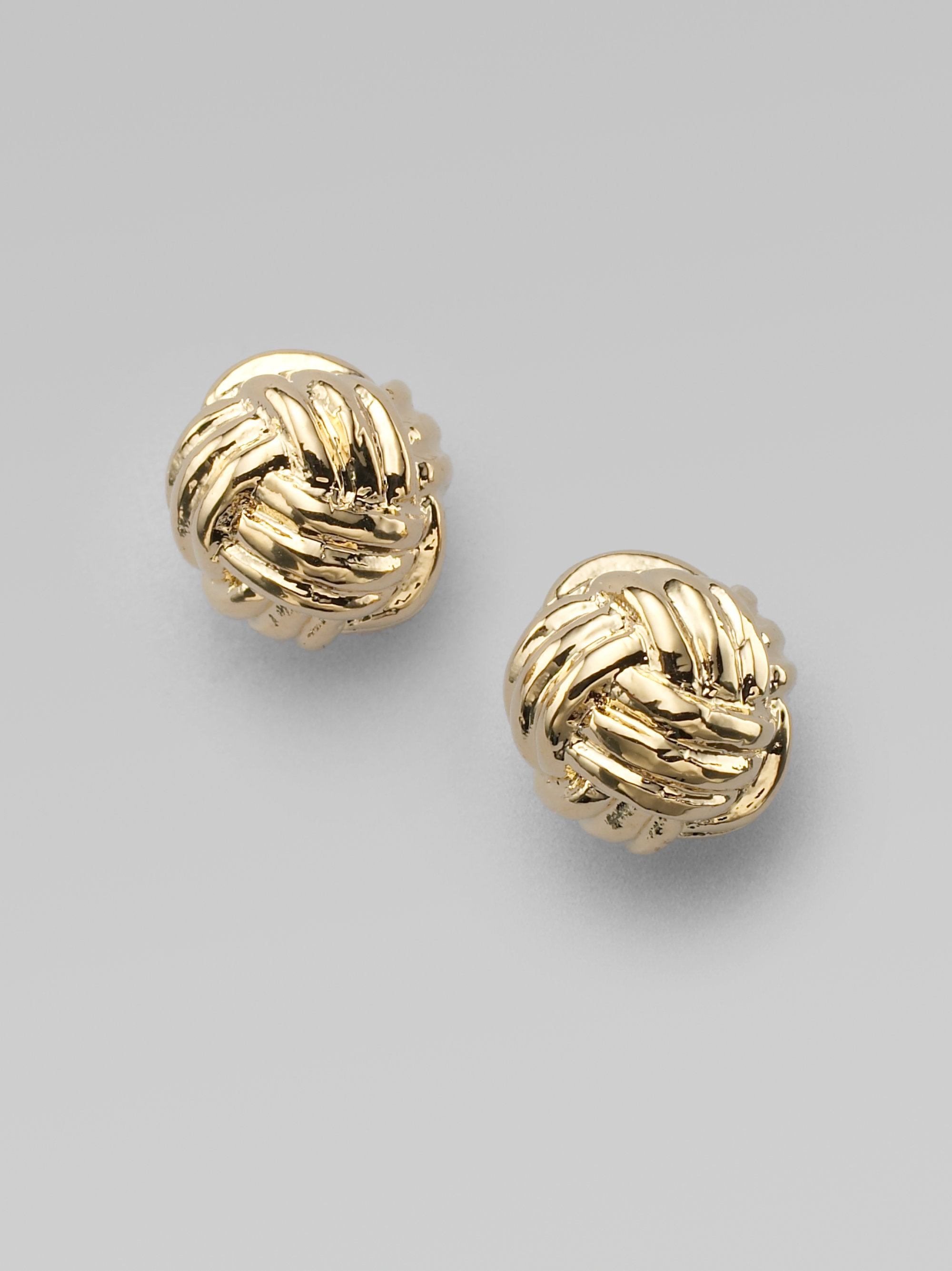 Lyst Kate Spade New York Know The Ropes Knot Stud Earrings In Metallic Gallery
