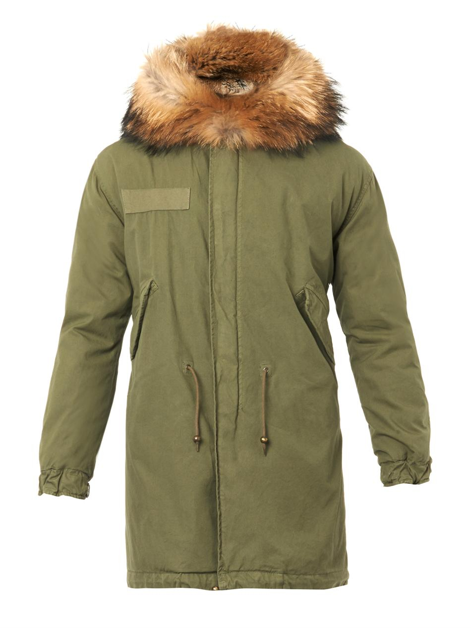 Mr & Mrs Furs Fur and Canvas Parka Coat in Green for Men | Lyst