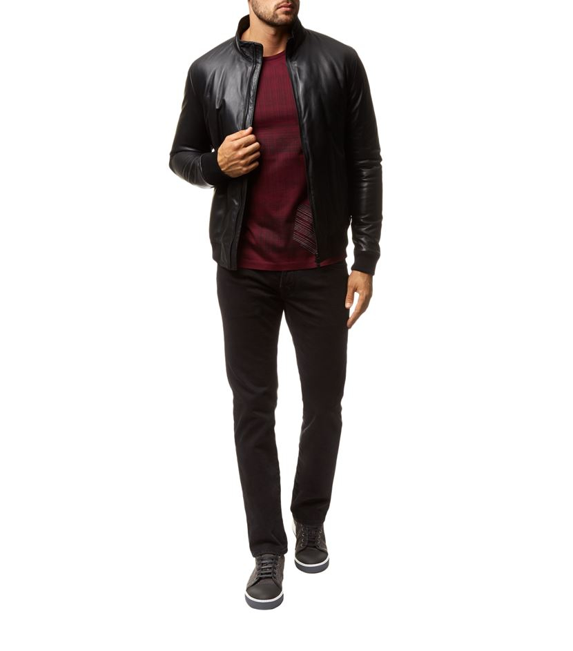 Z Zegna Leather Er Jacket In Black For Men Lyst Gallery