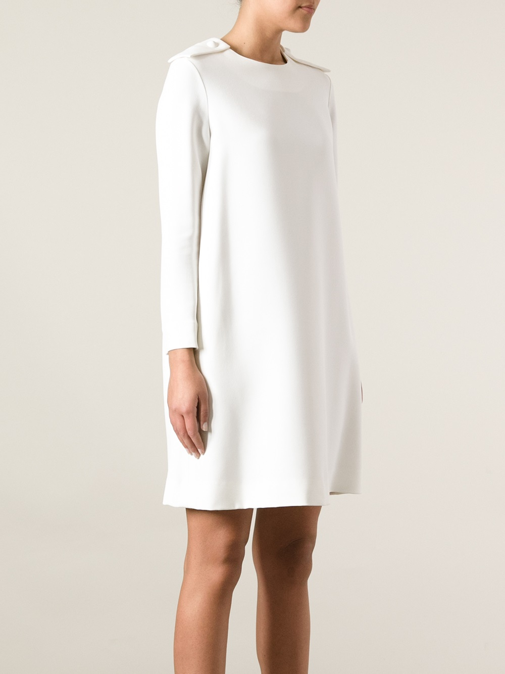 Lyst - Chloé Long Sleeve Dress in White