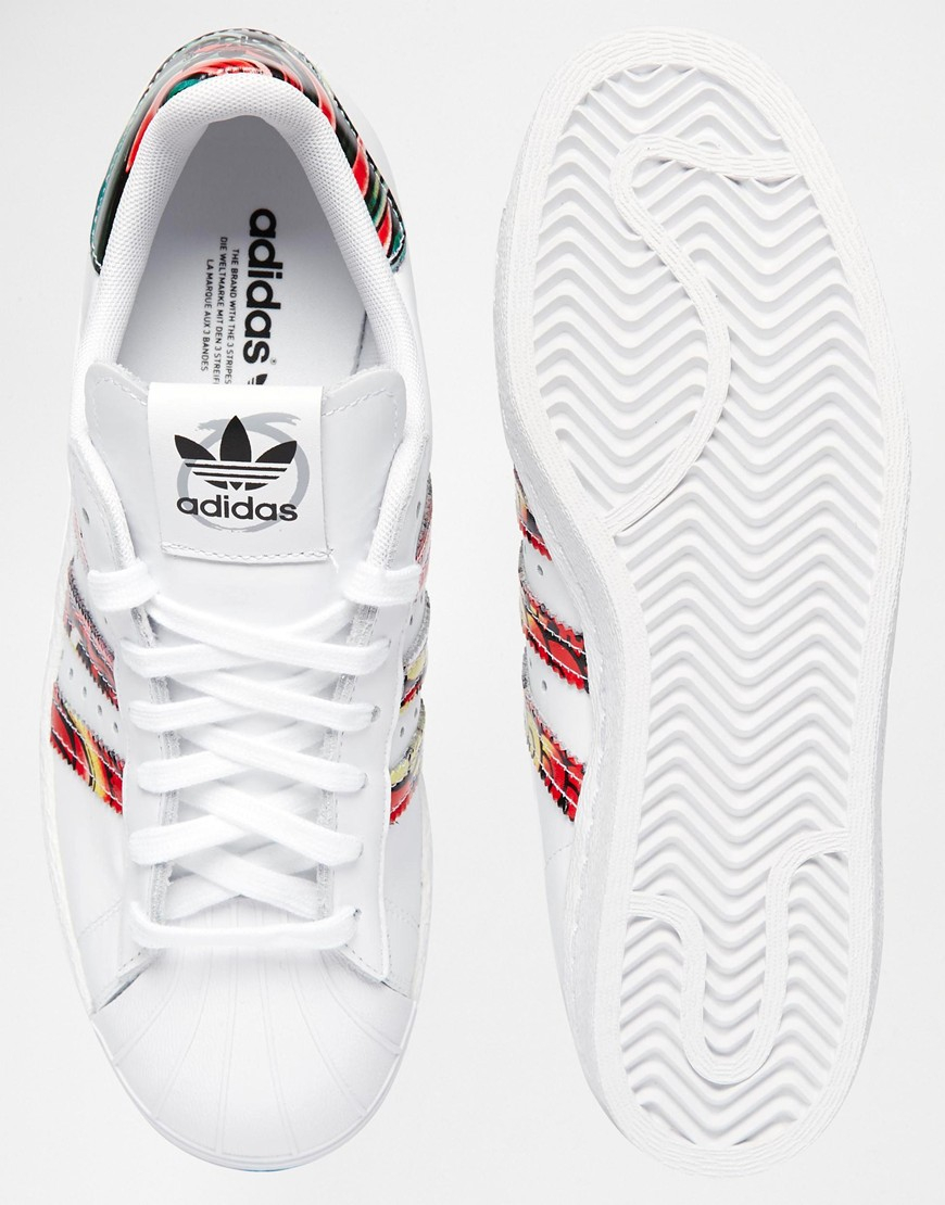 New Cheap Adidas Originals SUPERSTAR Rainbow Paint Splatter White 