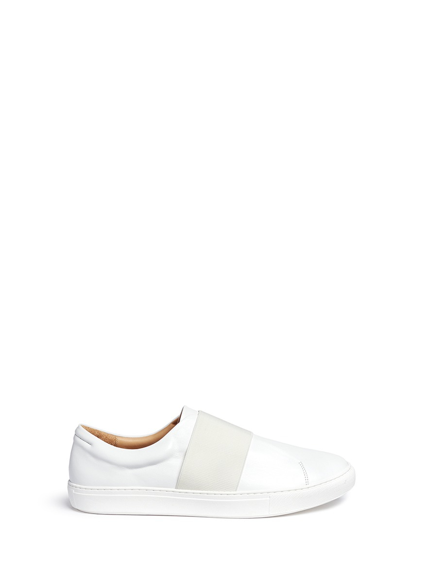xu shoes xu hudson elastic band skate slip ons in white for xu shoes xu hudson elastic band skate slip ons in white for