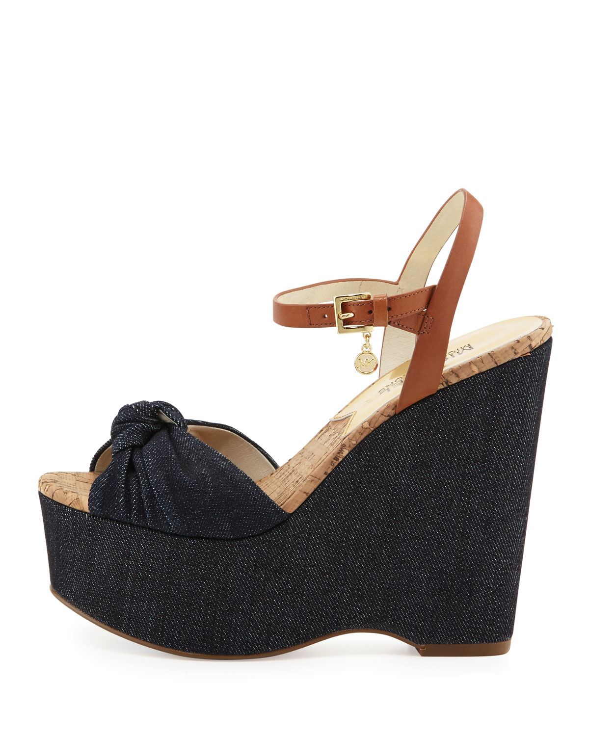 denim platform wedges