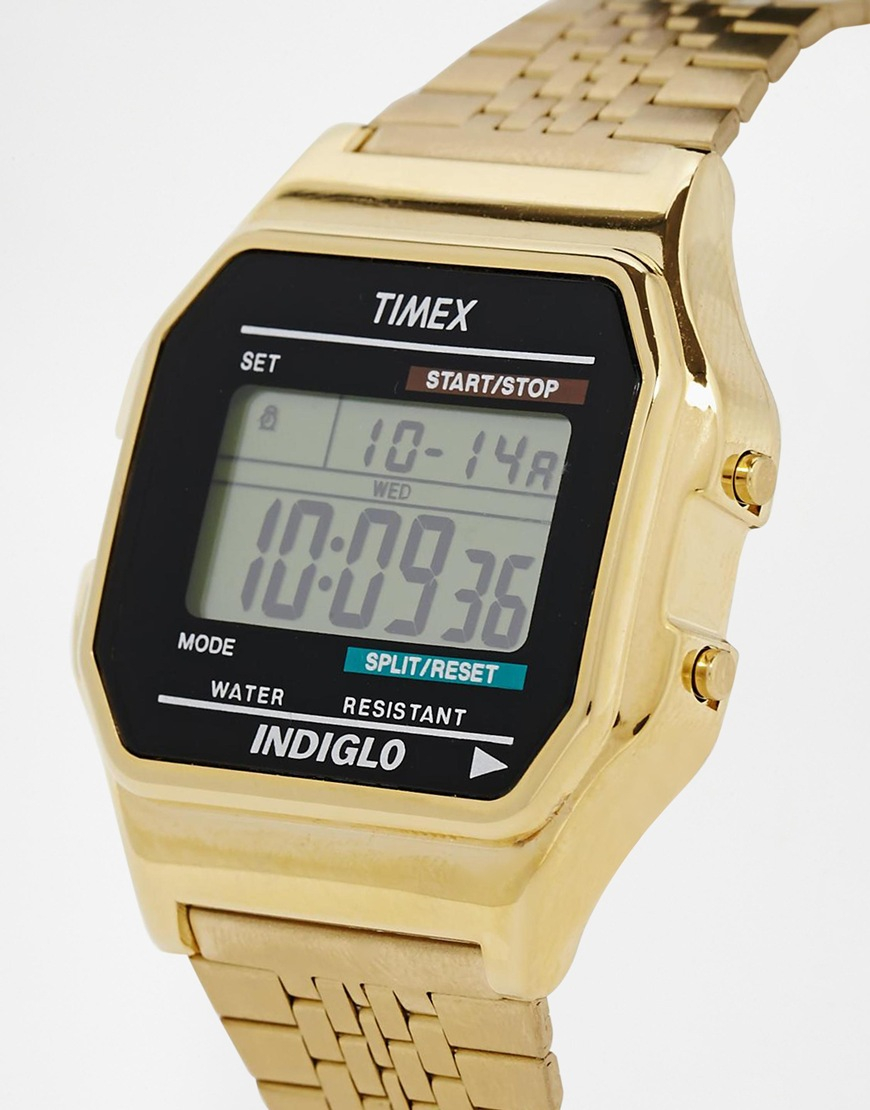 Lyst Timex Exclusive For Asos Vintage Style Digital Watch in Metallic
