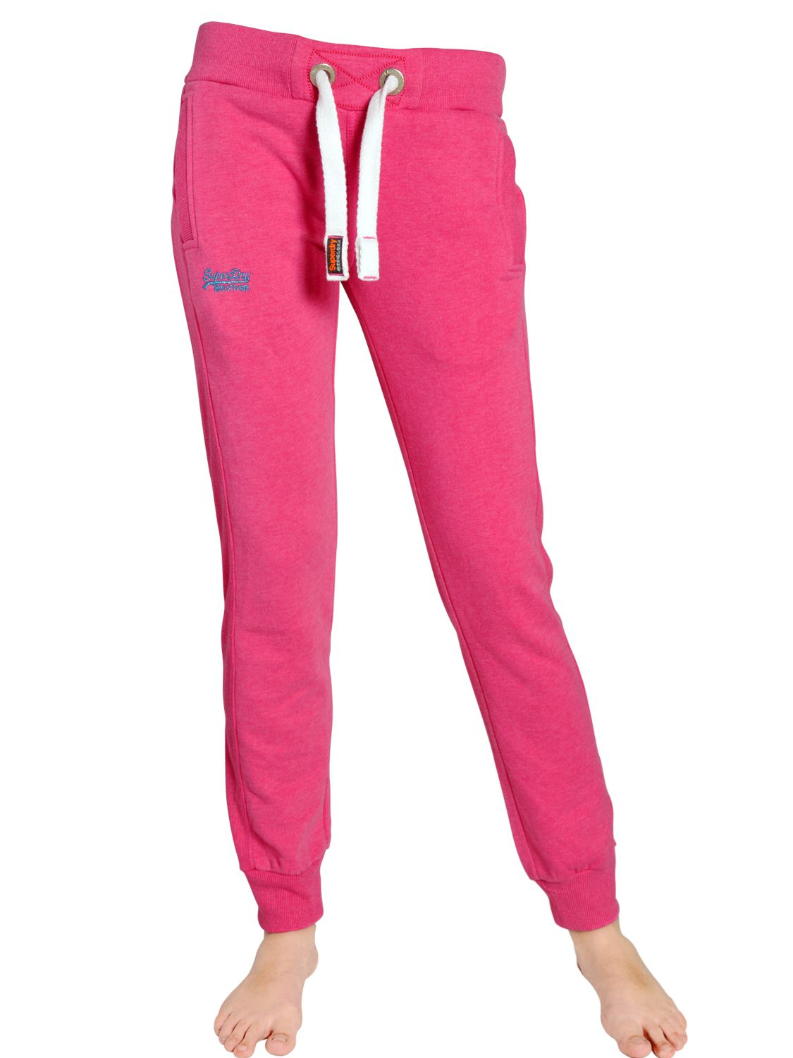 Lyst - Superdry Slim Cotton Jogging Trousers in Pink for Men