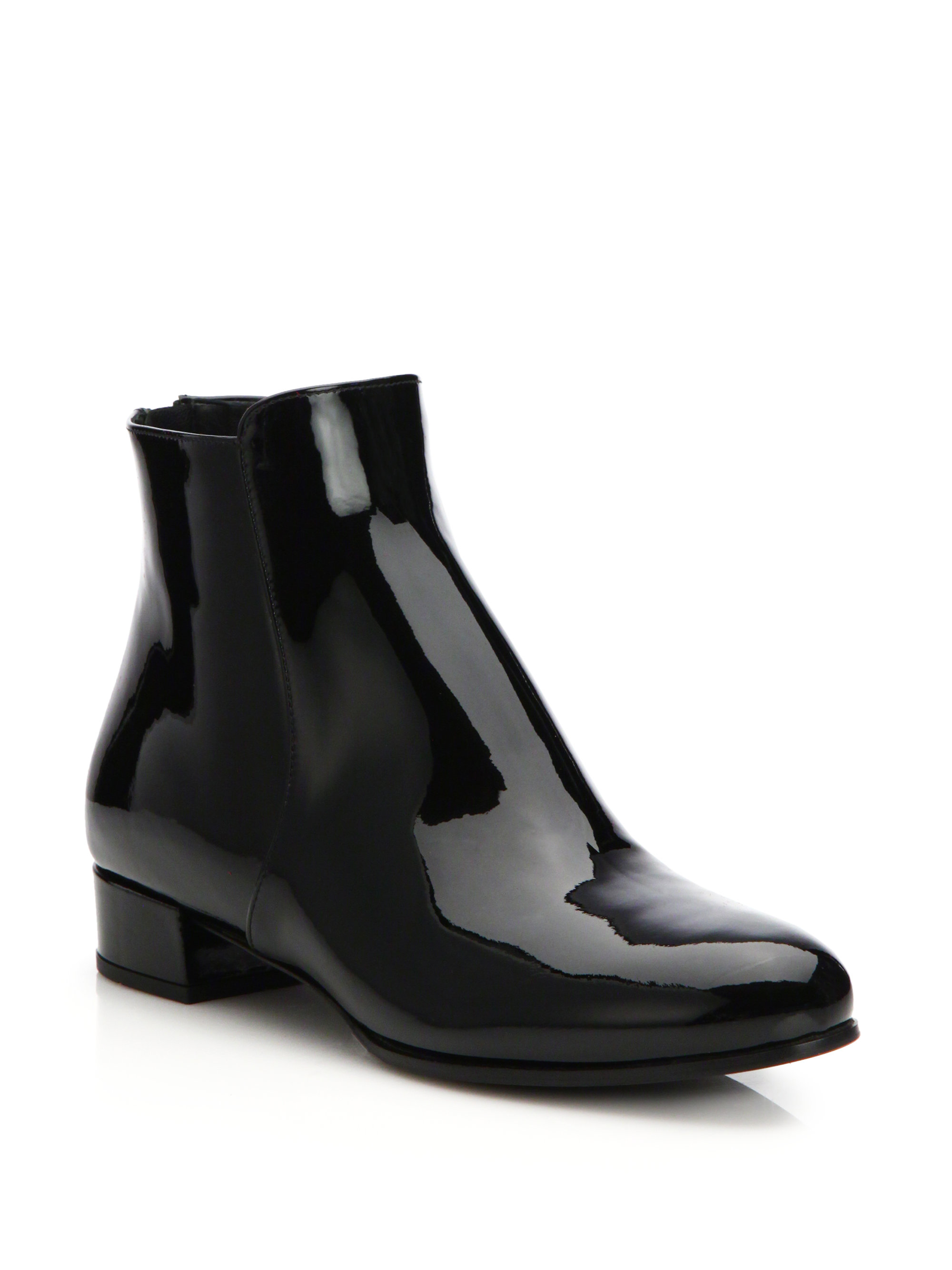 Minnetonka Women S Two Button Boot: Black Patent Leather Flat Ankle Boots