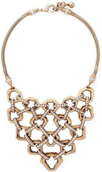 Lulu frost 39;narcissus39; Honeycomb Chain Link Plastron Necklace in Gold