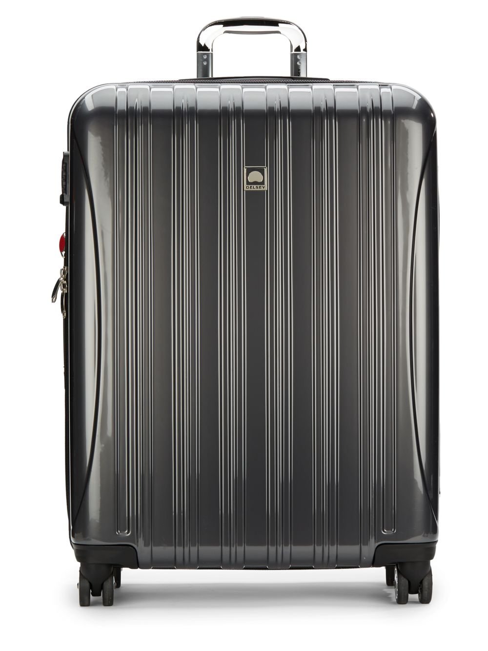 lyst-delsey-29-expandable-hard-shell-spinner-suitcase-in-metallic