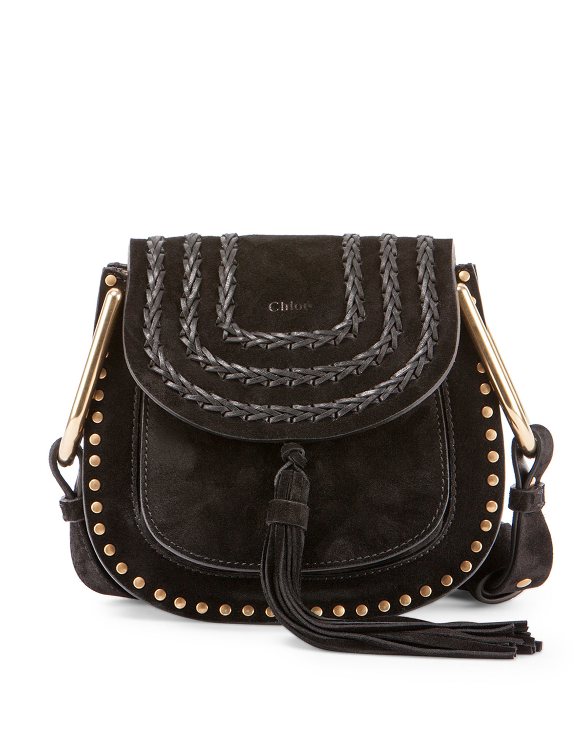 Chlo Hudson Mini Suede Shoulder Bag in Black | Lyst