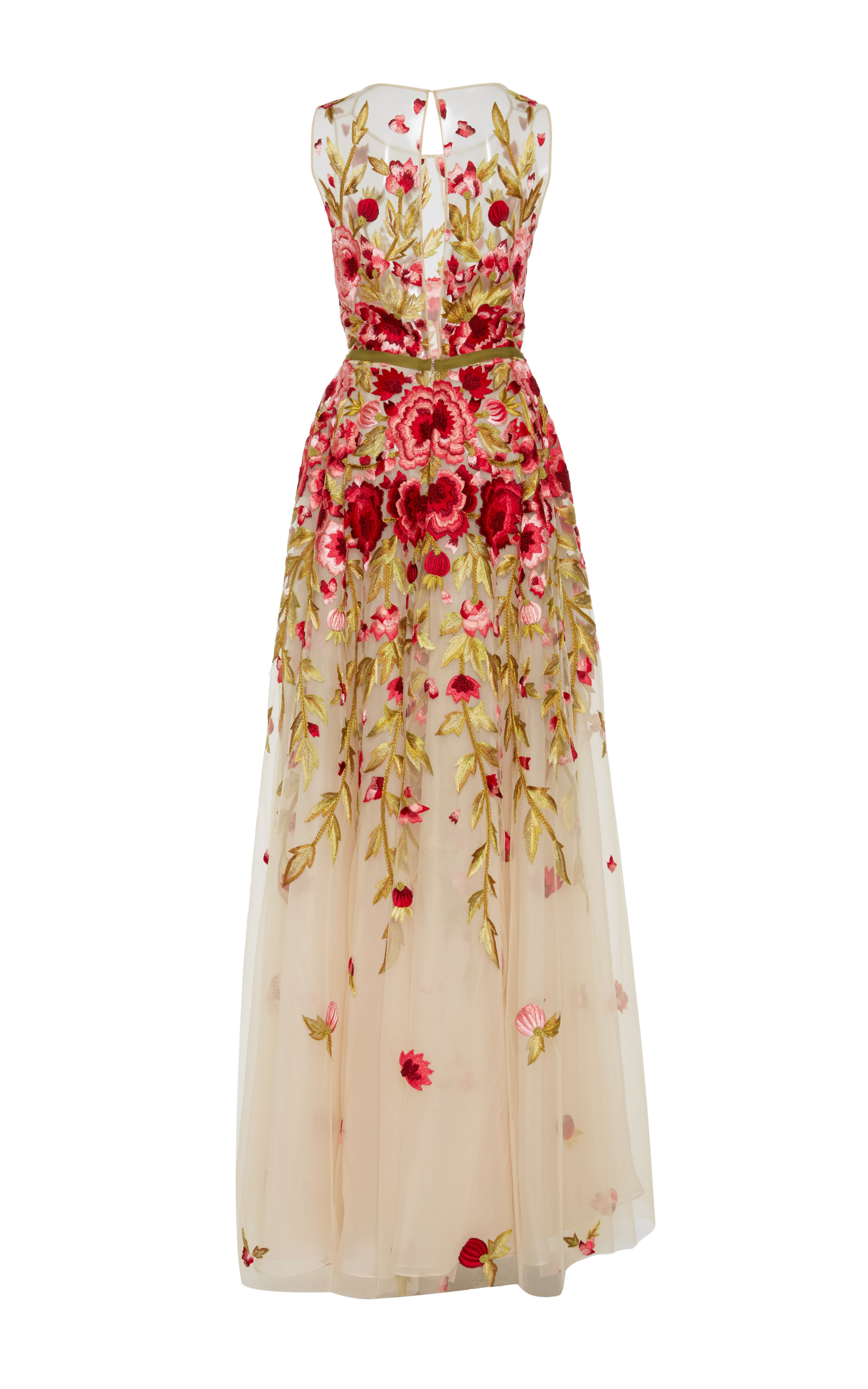Naeem khan Floral Embroidered Sleeveless Gown | Lyst