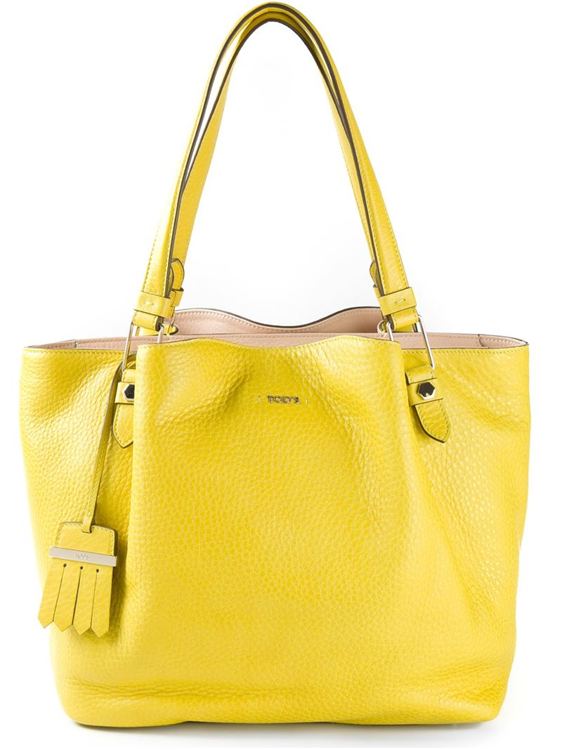 Tod's 'Flower' Tote Bag in Yellow | Lyst