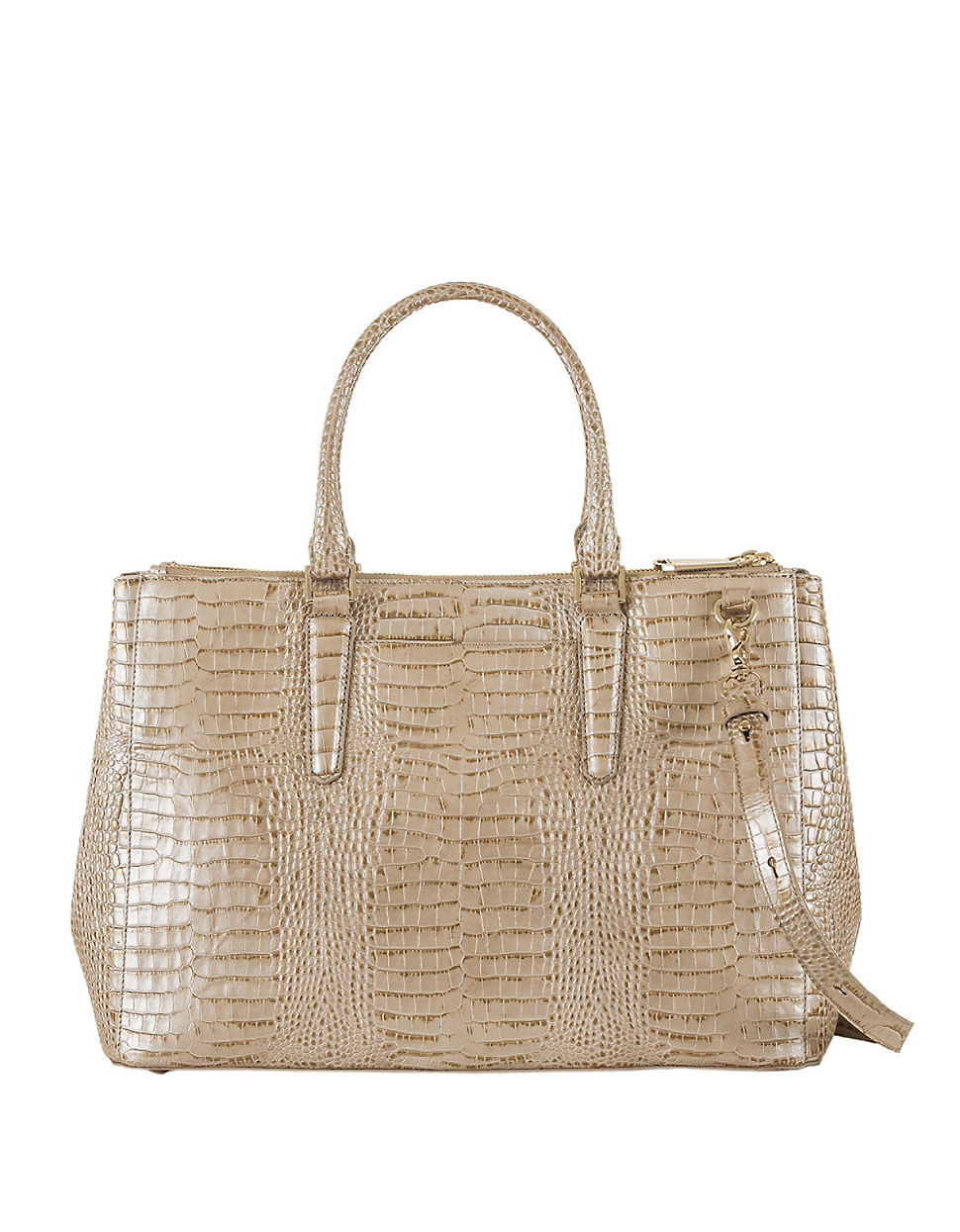 Lyst - Brahmin Lincoln Majestic Leather Satchel in Natural