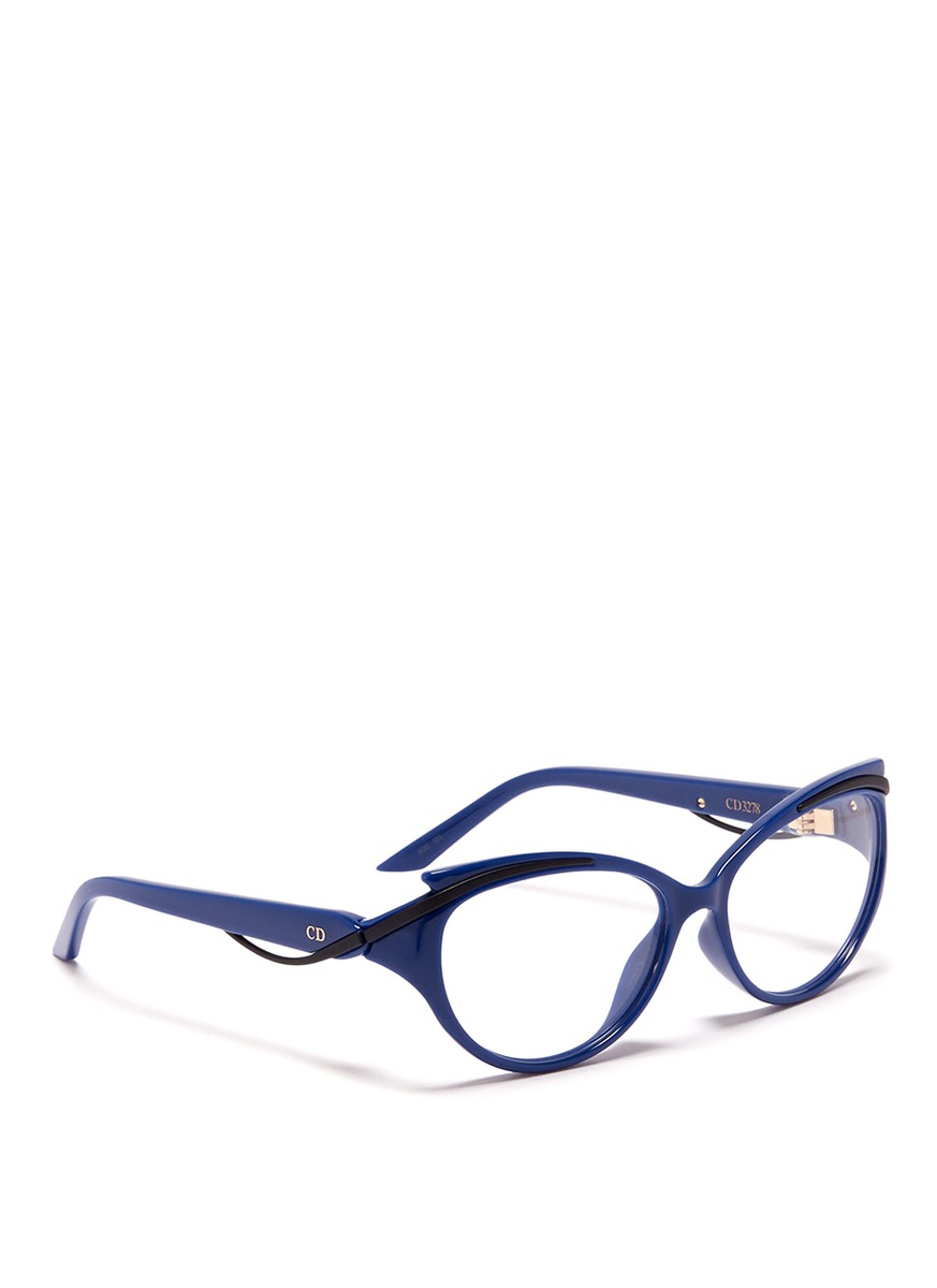 Dior Curve Brow Bar Cat Eye Optical Glasses in Blue Lyst