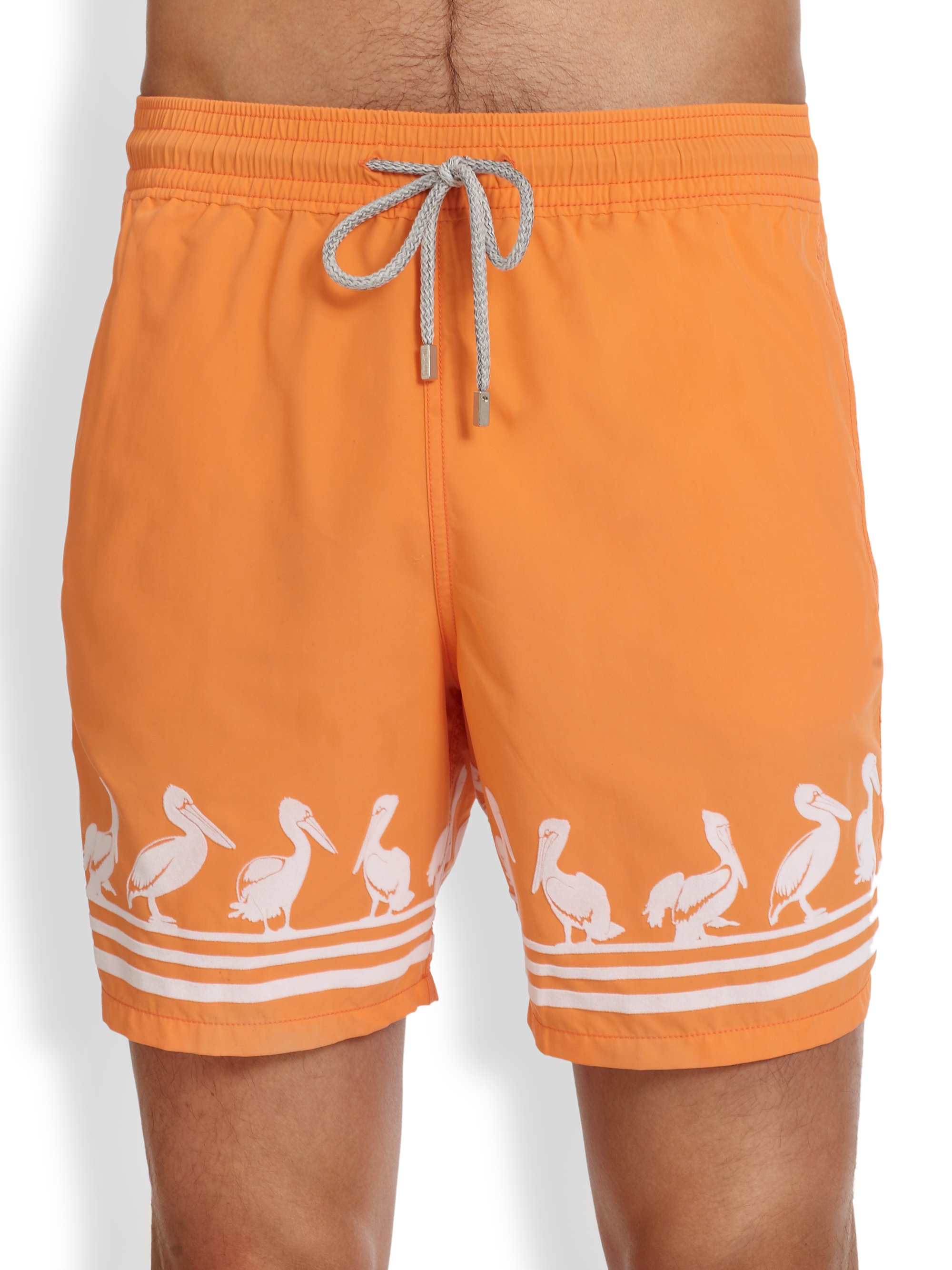Lyst Vilebrequin Moorea Pelican Swim Trunks in Orange for Men