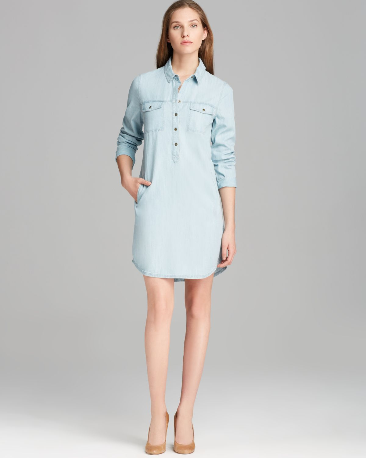 Lyst Eileen Fisher Denim  Shirt  Dress  in Blue 