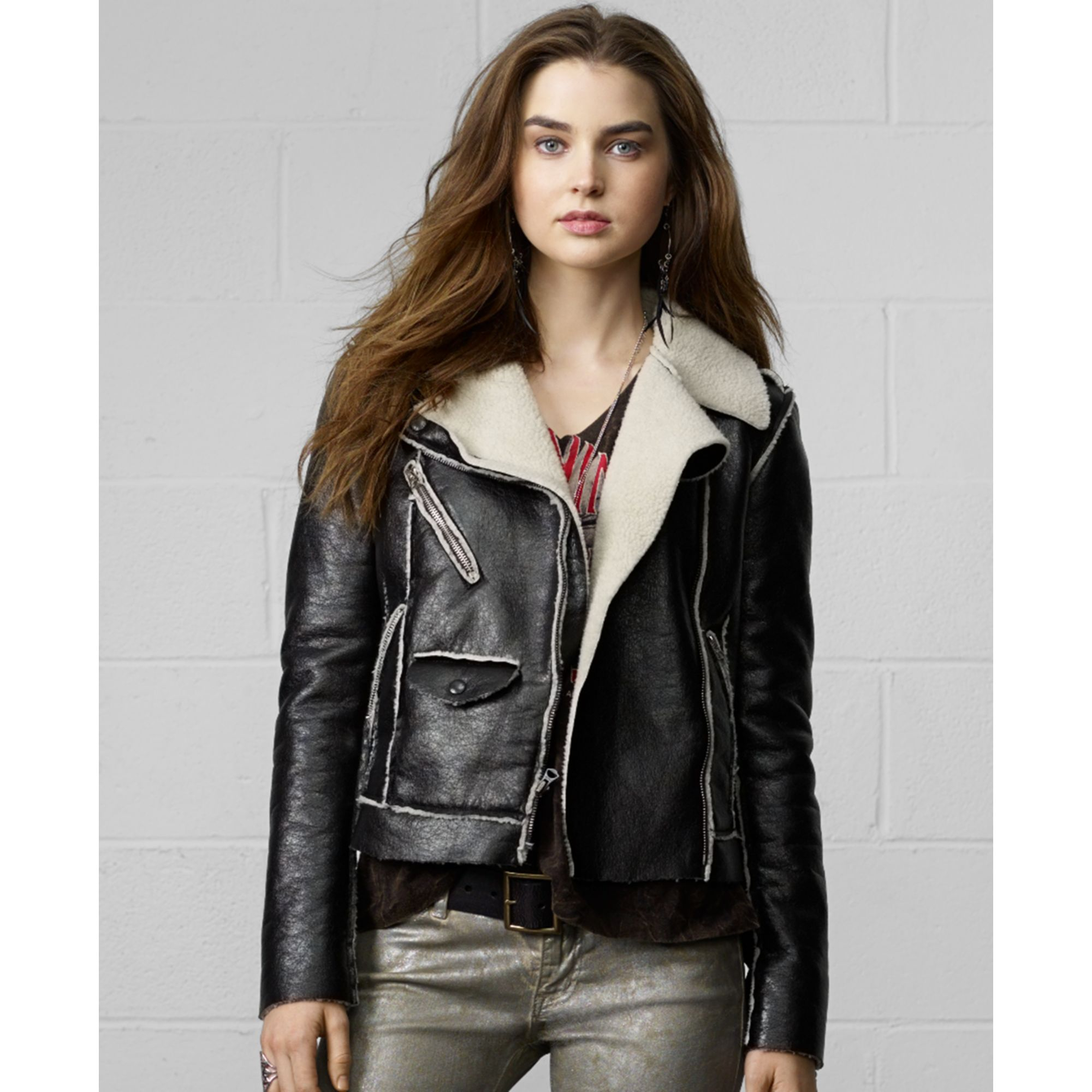 Denim Supply Ralph Lauren Faux Leather Asymmetrical Zip Er Gallery