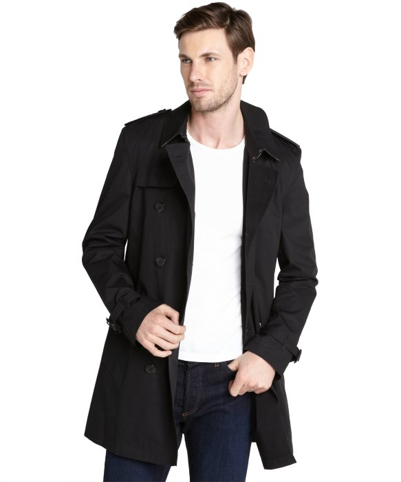 Trench Coat Hooded Mens Tradingbasis Hooded Trench Coat Men Double Ted Korean Jacket