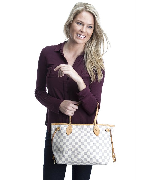Lyst - Louis Vuitton Preowned Damier Azur Neverfull Pm Tote Bag in White
