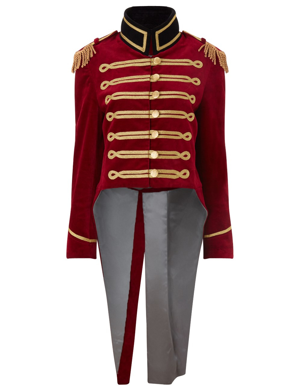 Pinky laing Burgundy Velvet Military Tailcoat Jacket in Red | Lyst