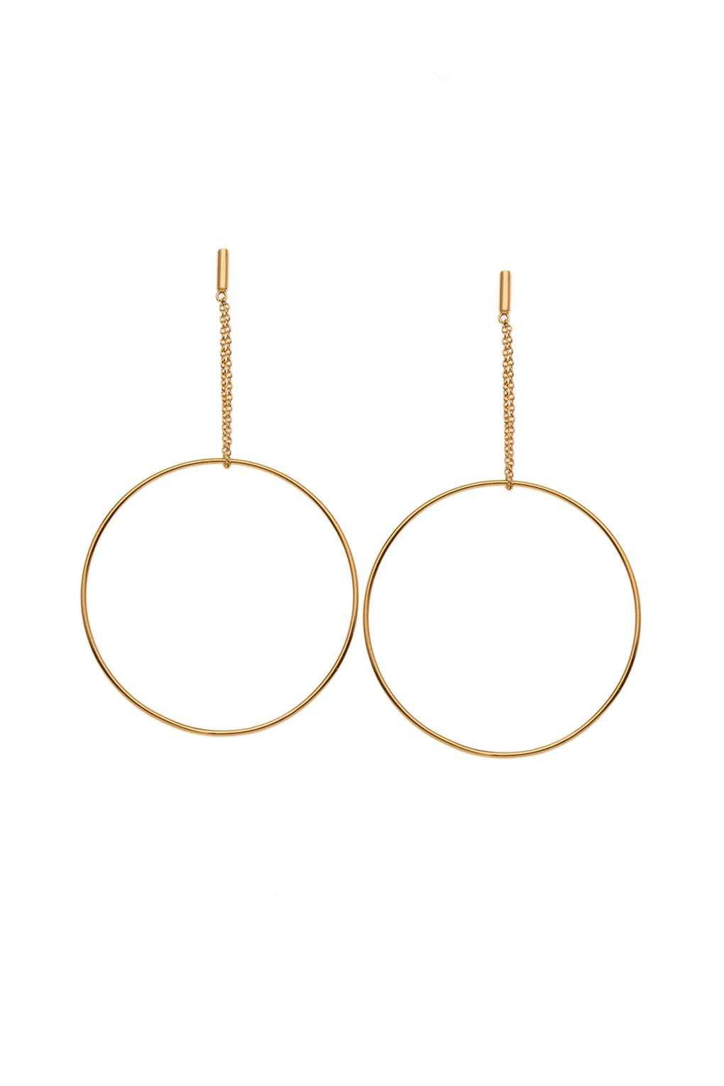 Lyst Top Hoop And Chain Drop Earrings By Orelia In Metallic Gallery