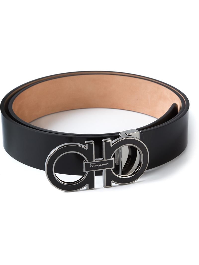 Lyst - Ferragamo Gancini Buckle Belt in Black for Men