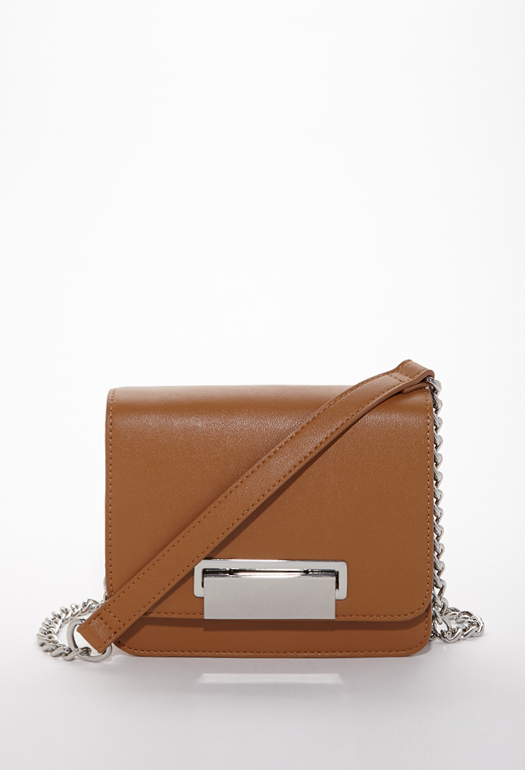 Lyst - Forever 21 Chain Strap Crossbody Bag in Brown