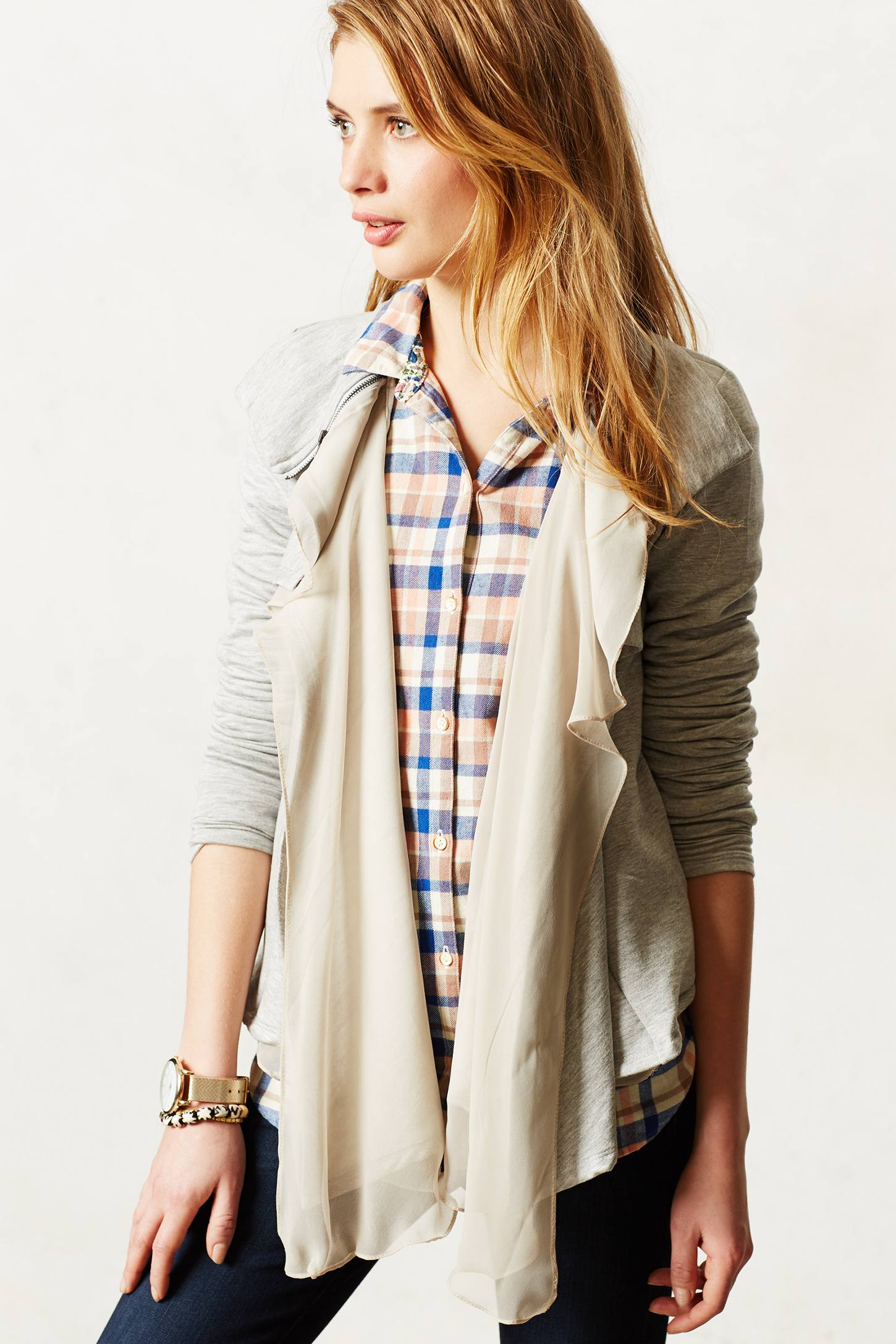 Bordeaux Eunoia Cardigan in Gray Lyst