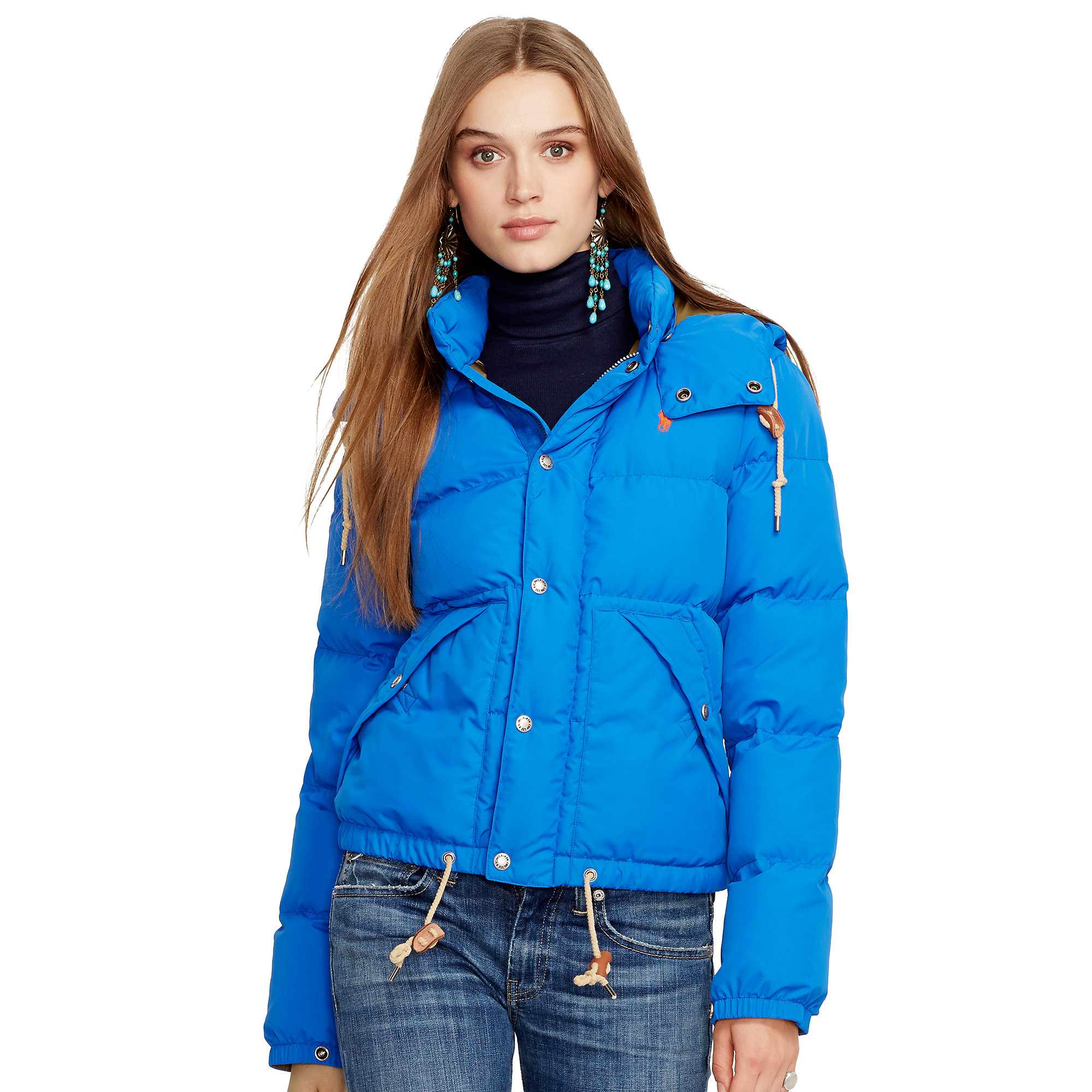 Lyst - Polo Ralph Lauren Hooded Elmwood Down Jacket in Blue